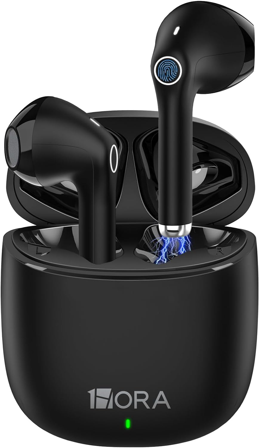 1 Hora Wireless Earbuds Bluetooth 5.3, Sports Headphones Deep Bass in-Ear Earphones, Premium Sound with Charging Case, Compatible with iPhone, Android Smartphone, Tablet, Laptop 1 Hora Wireless Earbuds Bluetooth 5.3, Sports Headphones Deep Bass in-Ear Earphones, Premium Sound with Charging Case, Compatible with iPhone, Android Smartphone, Tablet, Laptop