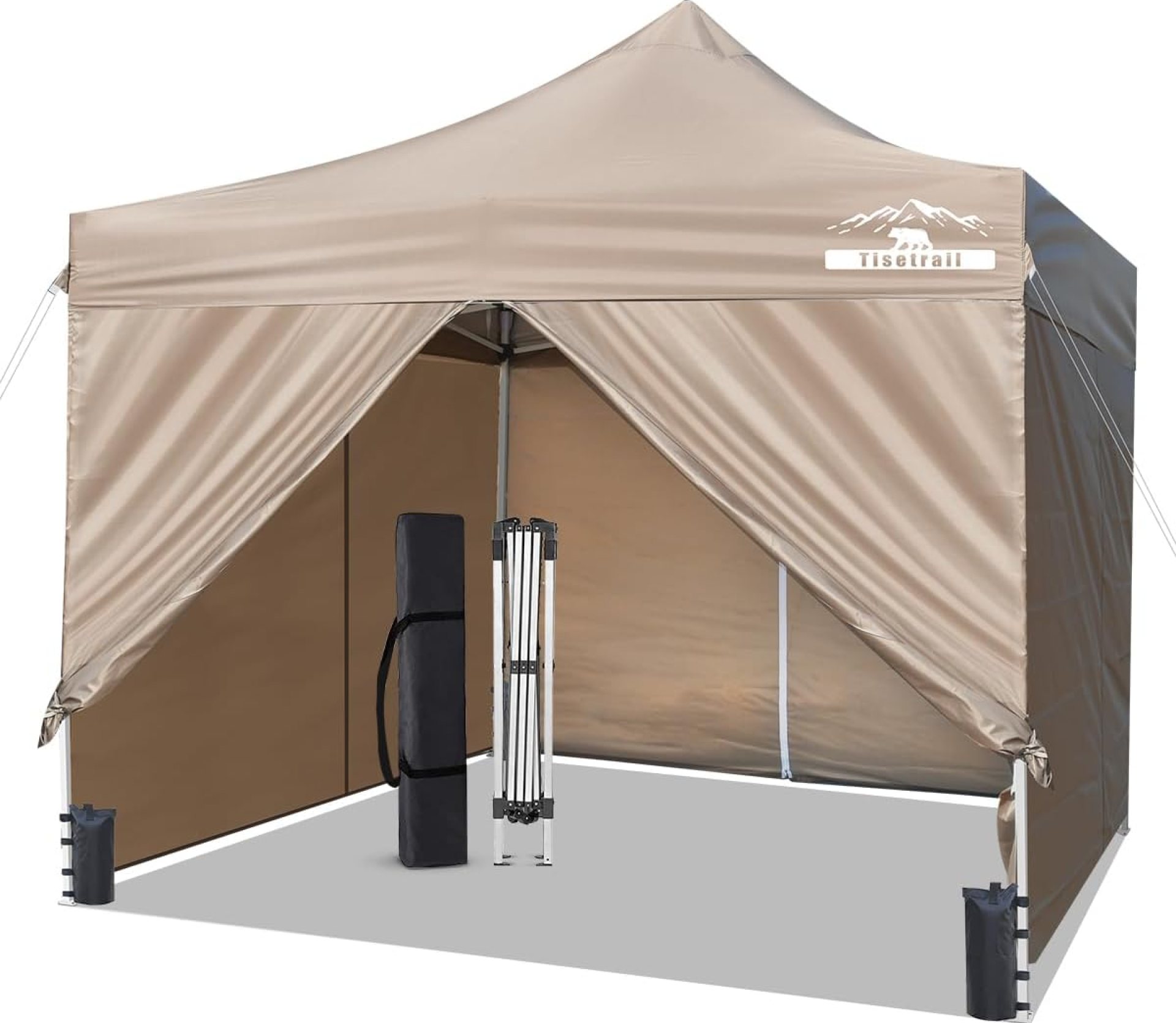 10x10ft Pop Up Canopy Tent with Sidewalls, Waterproof Commercial Wedding Party Tents, Heavy Duty Instant Shelter, Outdoor Sun Shade for Camping, UPF 50+, 4 Weight Bags – Beige 10x10ft Pop Up Canopy Tent with Sidewalls, Waterproof Commercial Wedding Party Tents, Heavy Duty Instant Shelter, Outdoor Sun Shade for Camping, UPF 50+, 4 Weight Bags – Beige