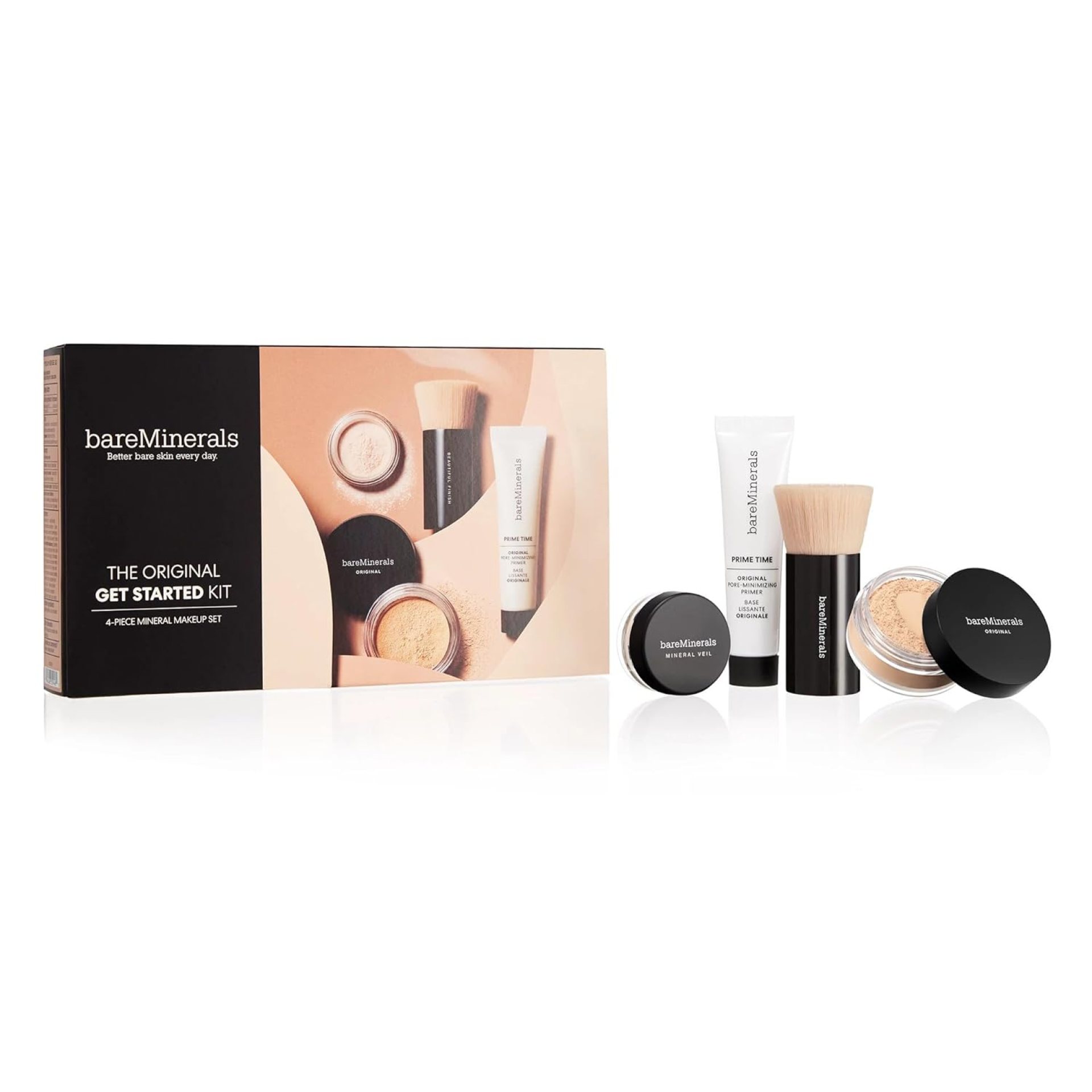 bareMinerals Original Get Started Kit, 4 Piece Mini Mineral Makeup Includes Original Loose Foundation, Face Primer, Setting Powder, Brush, Travel Sizes, Must-Have Kit, Vegan bareMinerals Original Get Started Kit, 4 Piece Mini Mineral Makeup Includes Original Loose Foundation, Face Primer, Setting Powder, Brush, Travel Sizes, Must-Have Kit, Vegan