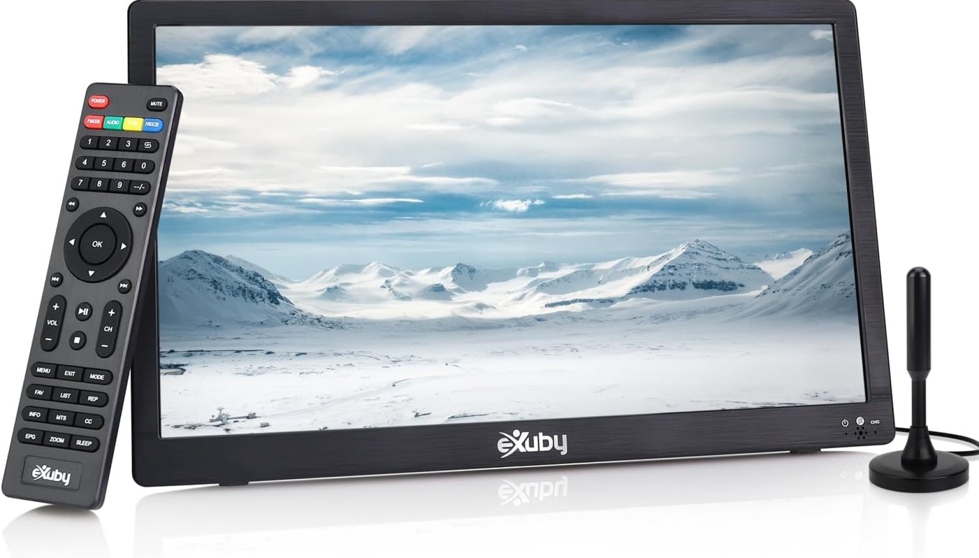 14″ Small Portable TV for RV, Kitchen, Bedroom – Use TV Stand or Mount to Wall – Includes Built-in Battery & Car Charger for Boat, Camping – Digital Tuner gets HD Channels – Roku, Firestick Compatible 14″ Small Portable TV for RV, Kitchen, Bedroom – Use TV Stand or Mount to Wall – Includes Built-in Battery & Car Charger for Boat, Camping – Digital Tuner gets HD Channels – Roku, Firestick Compatible