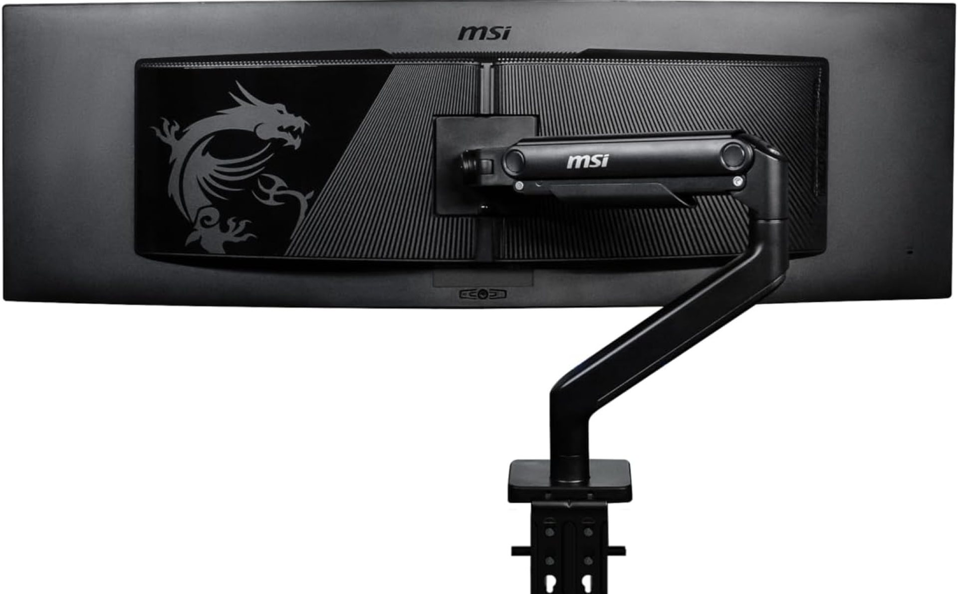 MSI MAG MT201 – Premium Heavy Duty Single Monitor Stand Arm, Supports 17-49″ Screens and 44 lbs, VESA Compatible, Adjustable Spring Assisted Mount, Clamp & Grommet, Quick Release Plate – Black MSI MAG MT201 – Premium Heavy Duty Single Monitor Stand Arm, Supports 17-49″ Screens and 44 lbs, VESA Compatible, Adjustable Spring Assisted Mount, Clamp & Grommet, Quick Release Plate – Black