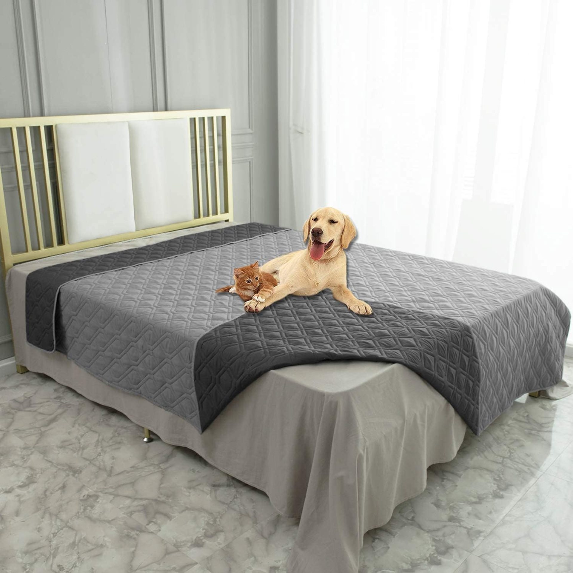 Ameritex Waterproof Dog Bed Cover Pet Blanket for Furniture Bed Couch Sofa Reversible Ameritex Waterproof Dog Bed Cover Pet Blanket for Furniture Bed Couch Sofa Reversible