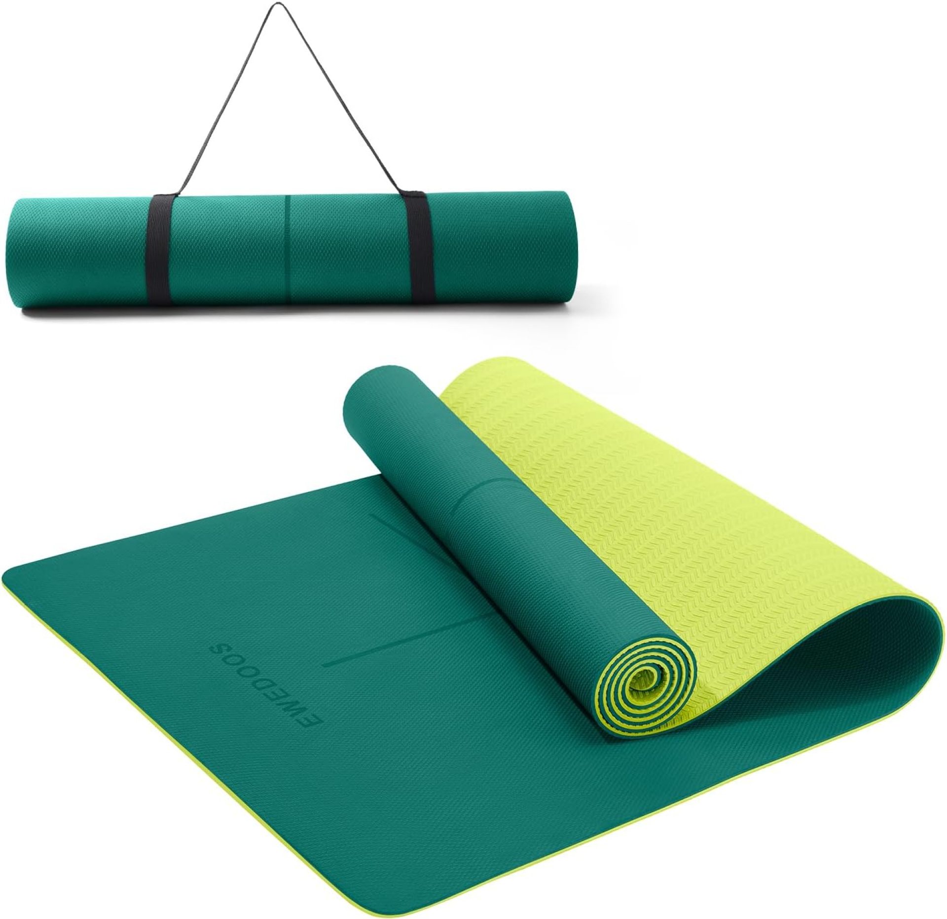 Ewedoos Eco Friendly Yoga Mat with Alignment Marks TPE Yoga Mat Non Slip Hot Yoga Mat Thick 1/4” Anti-Tear Surfaces Exercise Mats for Home Workout Fitness Pilates Ewedoos Eco Friendly Yoga Mat with Alignment Marks TPE Yoga Mat Non Slip Hot Yoga Mat Thick 1/4” Anti-Tear Surfaces Exercise Mats for Home Workout Fitness Pilates