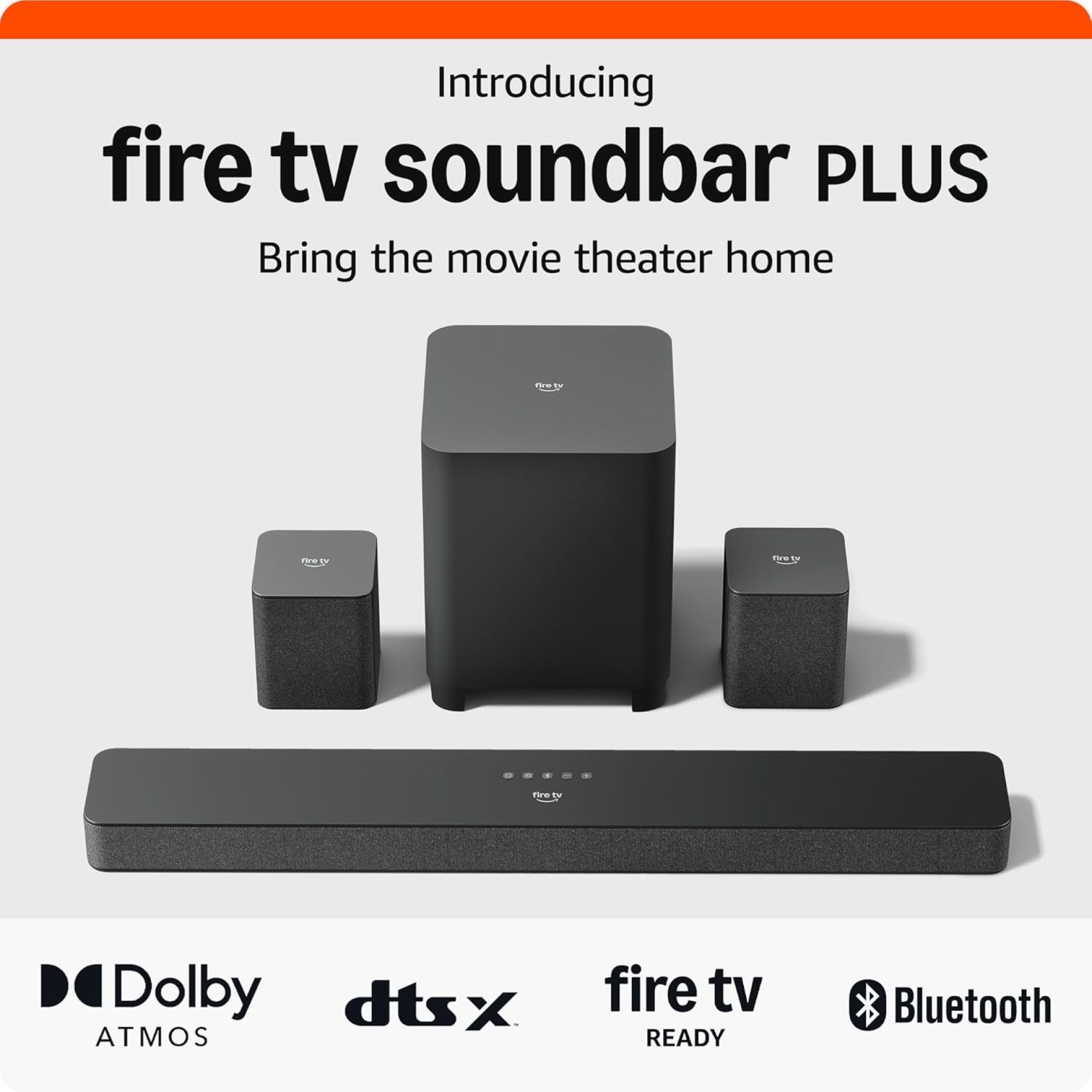 Amazon Fire TV Soundbar Plus (newest model) with subwoofer and surround sound speakers, 5.1 channel, Dolby Atmos, clear dialogue Amazon Fire TV Soundbar Plus (newest model) with subwoofer and surround sound speakers, 5.1 channel, Dolby Atmos, clear dialogue