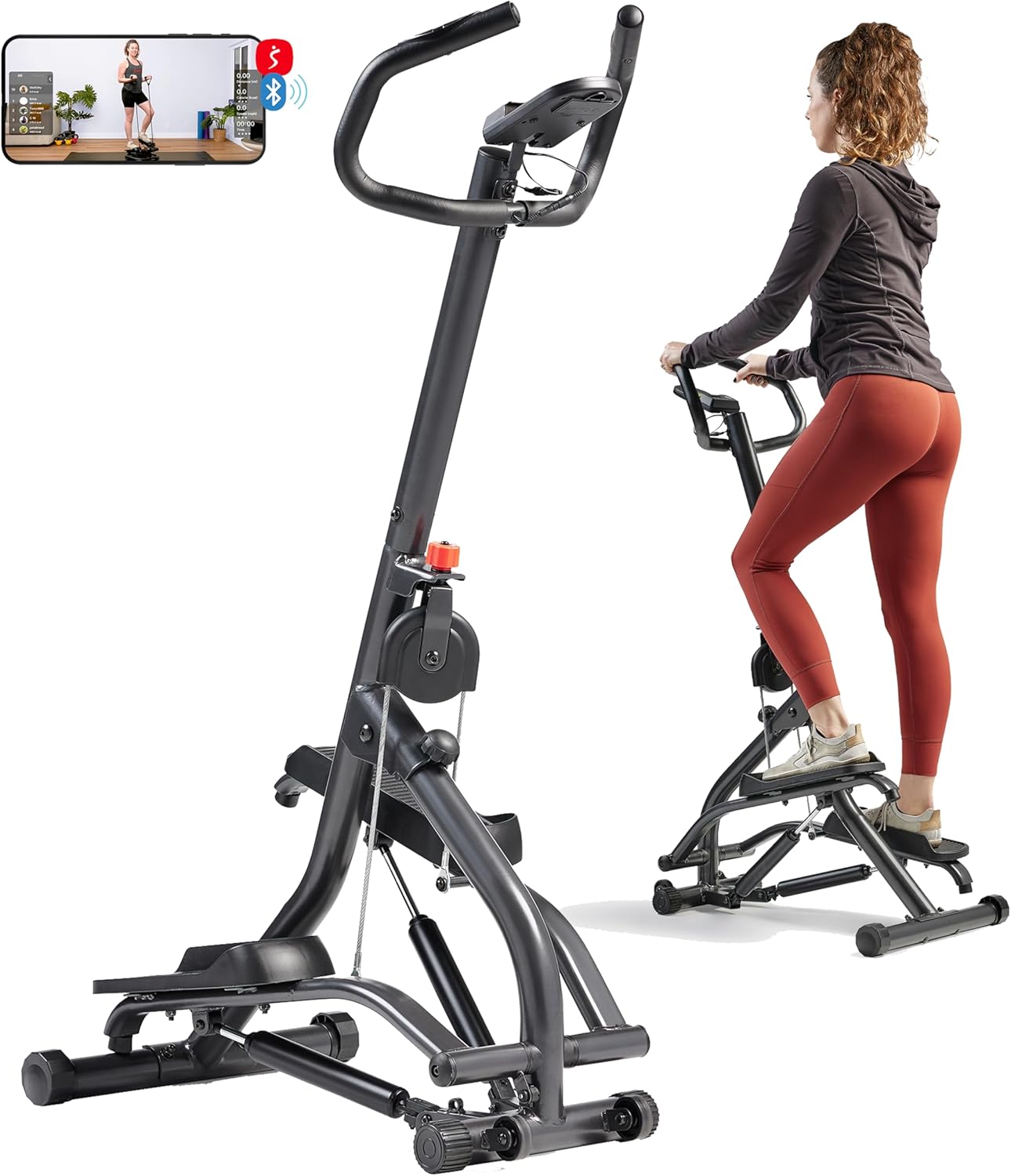 Sunny Health & Fitness Smart Stair Stair Stepper w/Extended Step Range, Home Exercise Climber Machine for Legs, Core and Glute Workouts w/Free SunnyFit App Bluetooth Link, Optional Stepper & Climber Sunny Health & Fitness Smart Stair Stair Stepper w/Extended Step Range, Home Exercise Climber Machine for Legs, Core and Glute Workouts w/Free SunnyFit App Bluetooth Link, Optional Stepper & Climber