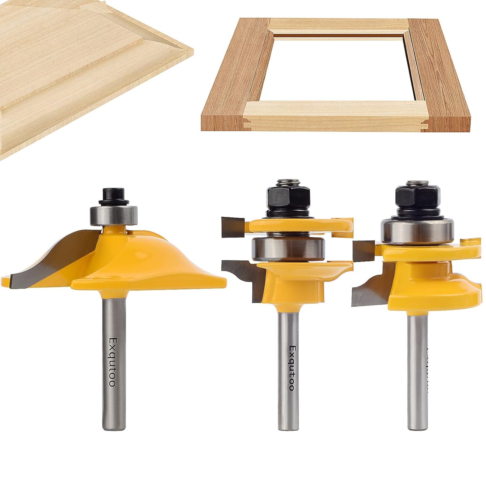 3PCS 1/4″ Shank Router Bit Set, Raised Panel Cabinet Door Making Router Bits, Cemented Carbide Router Bits, Woodworking Tools Router Door & Window Bits (Tenon Joint Cutter Diameter: 1-5/8″) 3PCS 1/4″ Shank Router Bit Set, Raised Panel Cabinet Door Making Router Bits, Cemented Carbide Router Bits, Woodworking Tools Router Door & Window Bits (Tenon Joint Cutter Diameter: 1-5/8″)
