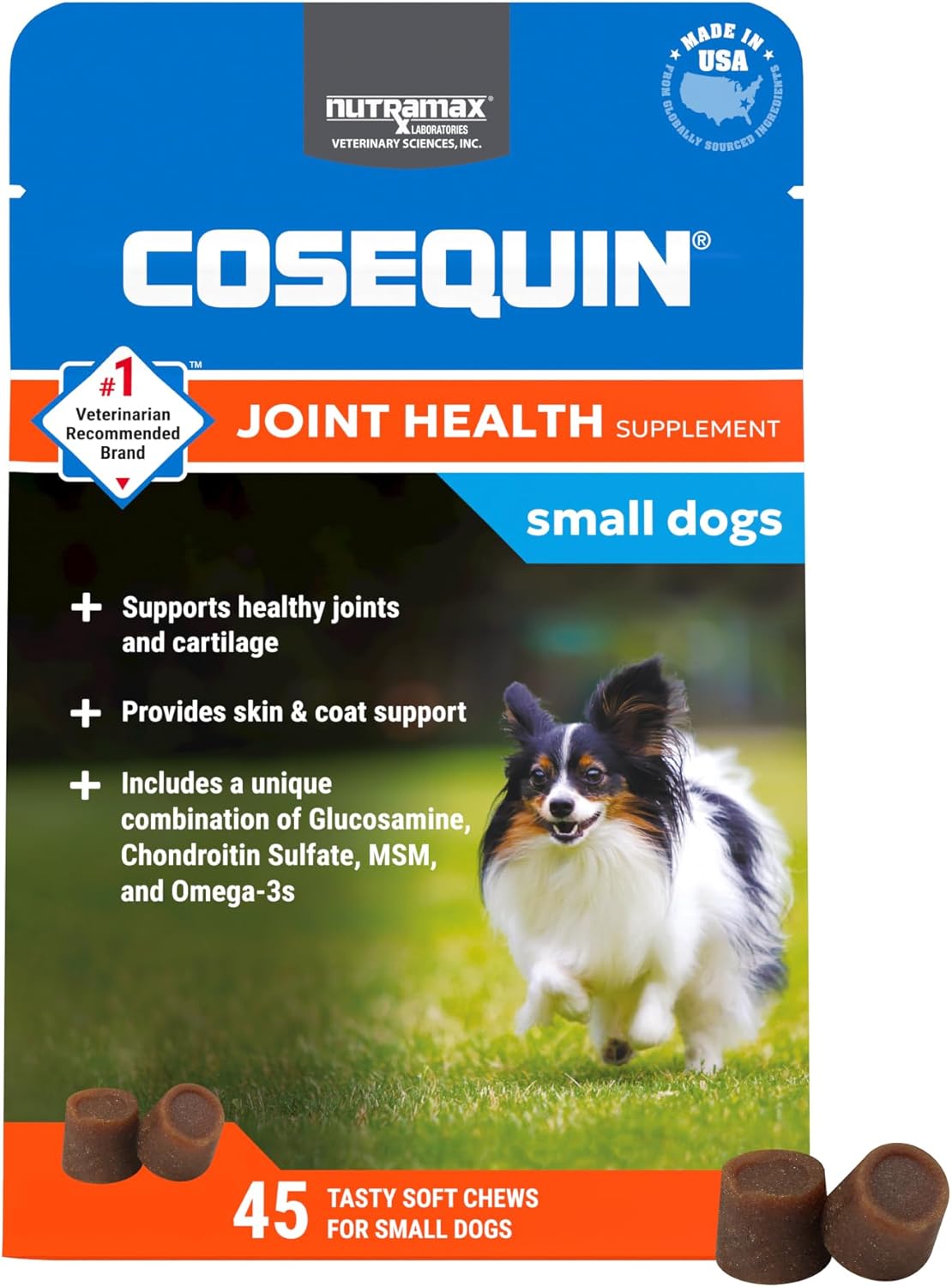 Nutramax Cosequin Minis Maximum Strength Joint Health Supplement – With Glucosamine, Chondroitin, MSM, and Omega-3’s, 45 Soft Chews Nutramax Cosequin Minis Maximum Strength Joint Health Supplement – With Glucosamine, Chondroitin, MSM, and Omega-3’s, 45 Soft Chews