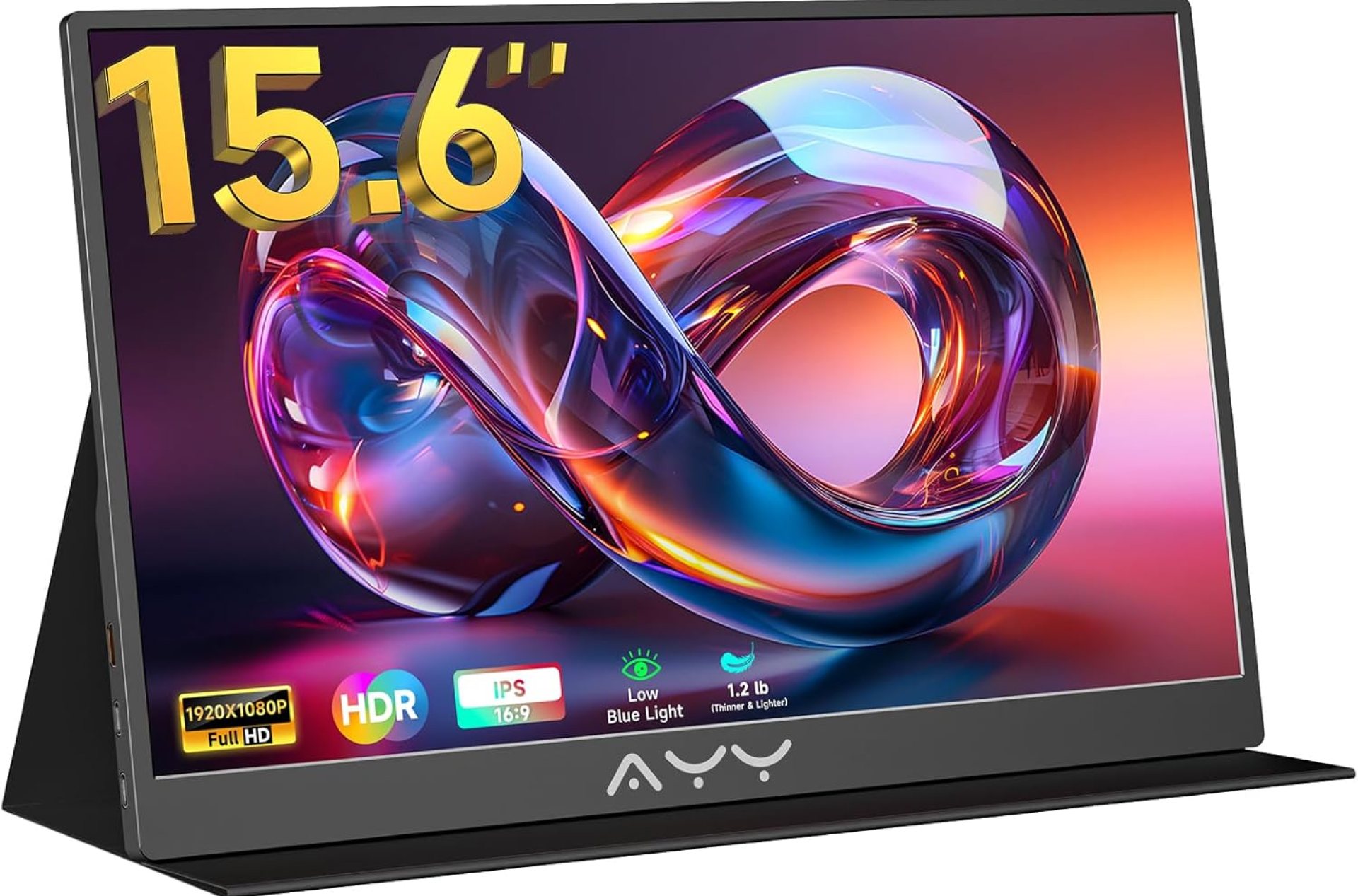 AYY Portable Monitor 15.6inch 1080P FHD, USB-C HDMI Computer Display, HDR IPS Gaming Monitor w/Premium Smart Cover & Screen Protector, Dual Speakers, for Laptop PC MAC Phone PS5 Xbox Switch, Grey AYY Portable Monitor 15.6inch 1080P FHD, USB-C HDMI Computer Display, HDR IPS Gaming Monitor w/Premium Smart Cover & Screen Protector, Dual Speakers, for Laptop PC MAC Phone PS5 Xbox Switch, Grey