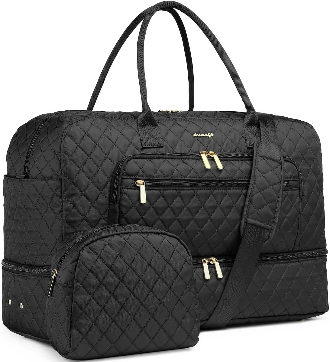 Large Women Travel Duffle Bag – Carry on Overnight Bag Weekend Travel Duffel Tote Bag Yoga Gym Bag with Wet Pocket Toiletry Weekender Overnight Bag for Travel Business Trips Sport Hospital Black Large Women Travel Duffle Bag – Carry on Overnight Bag Weekend Travel Duffel Tote Bag Yoga Gym Bag with Wet Pocket Toiletry Weekender Overnight Bag for Travel Business Trips Sport Hospital Black