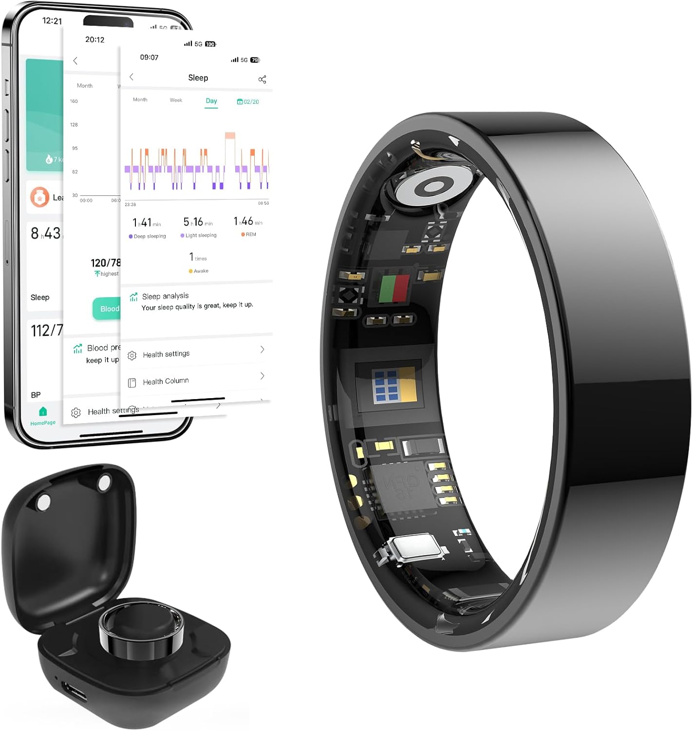 2025 Smart Ring Health Tracker with Blood Pressure Monitor, IP68 Waterproof Health Ring for Blood Oxygen Heart Rate SpO2 Sleep Monitor, Bluetooth Connect Fitness Ring for Multi-Sports Tracking 2025 Smart Ring Health Tracker with Blood Pressure Monitor, IP68 Waterproof Health Ring for Blood Oxygen Heart Rate SpO2 Sleep Monitor, Bluetooth Connect Fitness Ring for Multi-Sports Tracking