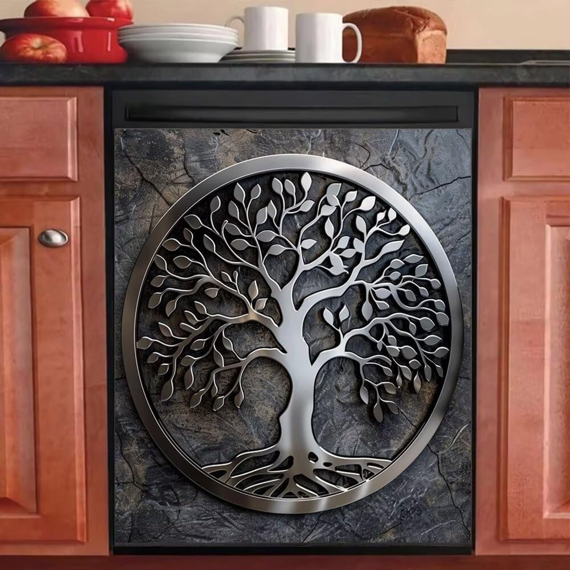 Stainless Steel Style Refrigerator Door Decor Magnetic – Tree of Life Dishwasher Cover Magnet Decor – Home Kitchen Appliance Decorative Sticker 23×26 Inch Magnetic Stainless Steel Style Refrigerator Door Decor Magnetic – Tree of Life Dishwasher Cover Magnet Decor – Home Kitchen Appliance Decorative Sticker 23×26 Inch Magnetic