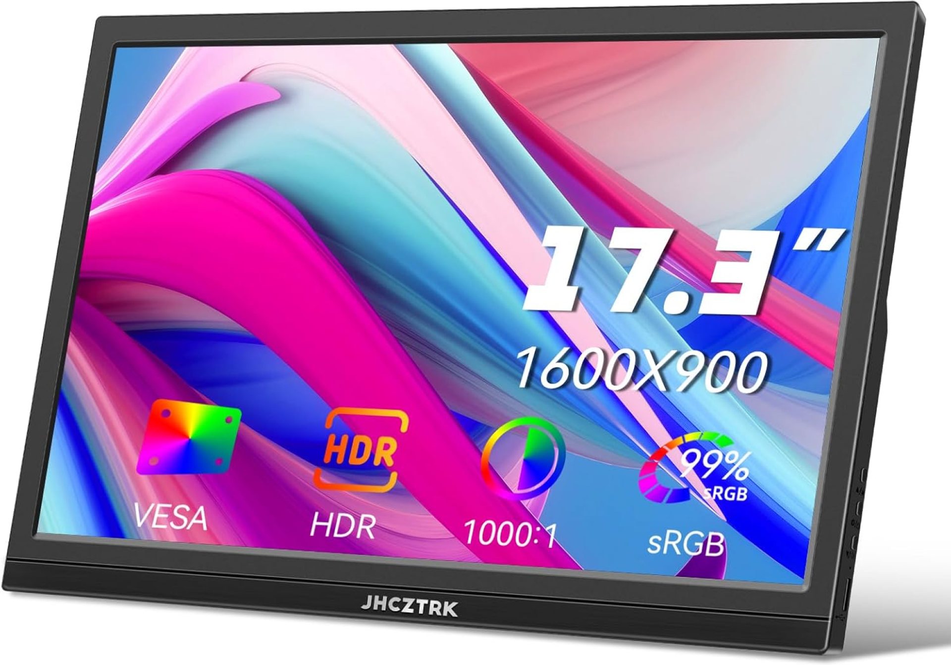 17.3Inch Portable HDMI Type-C Laptop Gaming Monitor, 1600X900 with Built-in Speakers and Tripod, External Slim Travel Monitor for Mac, Smartphone, PS4/PS5 Gaming 17.3Inch Portable HDMI Type-C Laptop Gaming Monitor, 1600X900 with Built-in Speakers and Tripod, External Slim Travel Monitor for Mac, Smartphone, PS4/PS5 Gaming
