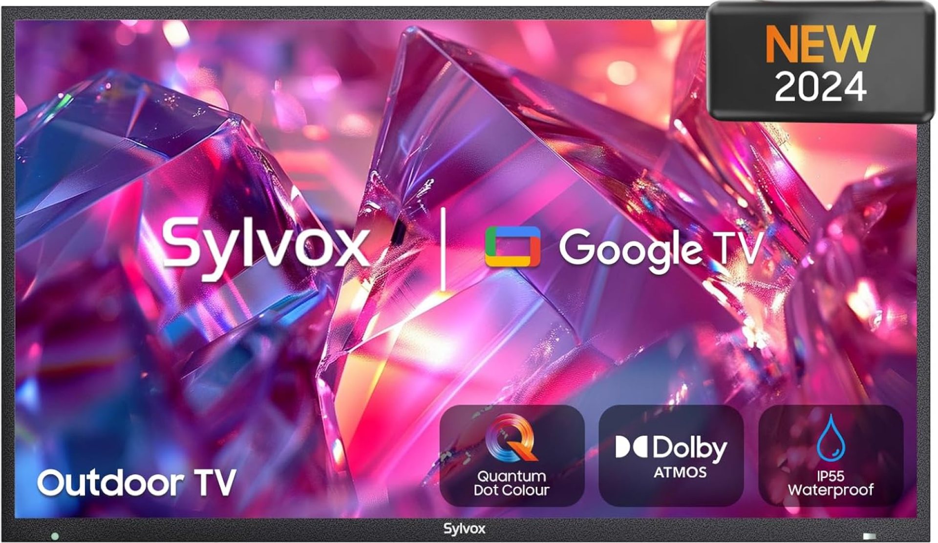 SYLVOX QLED Outdoor TV, 43-inch QLED 4K Weatherproof Television with Google Play and Google Cast Built-in,HDR 10, Dolby Atmos, Voice Remote, 1000nits for Partial Sun Area SYLVOX QLED Outdoor TV, 43-inch QLED 4K Weatherproof Television with Google Play and Google Cast Built-in,HDR 10, Dolby Atmos, Voice Remote, 1000nits for Partial Sun Area