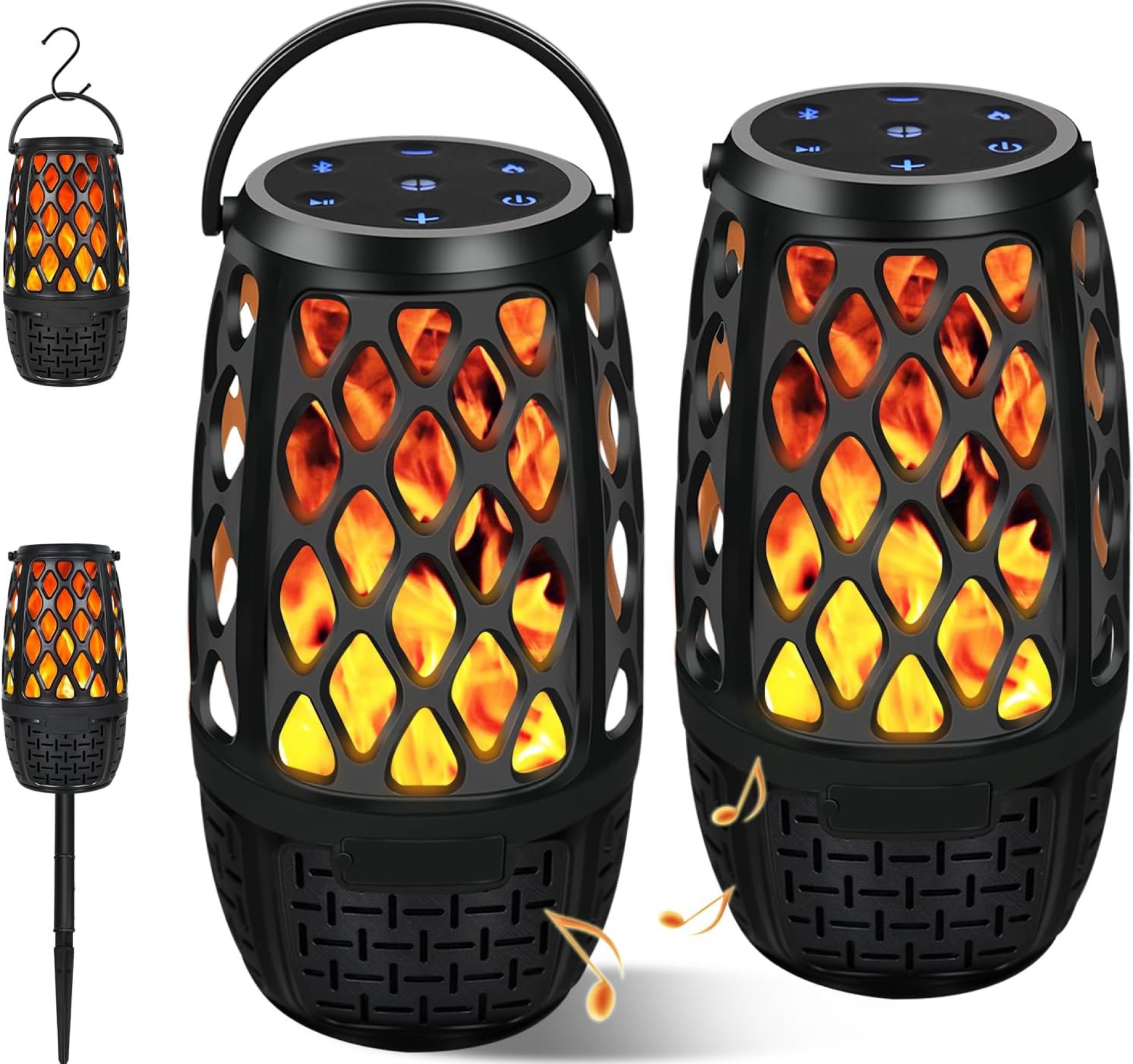 2 Packs Outdoor Bluetooth Speakers, IPX5 Waterproof Bluetooth Speaker with Lights, Multi-Sync HD Stereo Sound, LED Flame Atmosphere Speaker for Party|Pool|Patio|Porch, Gifts for Men Women 2 Packs Outdoor Bluetooth Speakers, IPX5 Waterproof Bluetooth Speaker with Lights, Multi-Sync HD Stereo Sound, LED Flame Atmosphere Speaker for Party|Pool|Patio|Porch, Gifts for Men Women