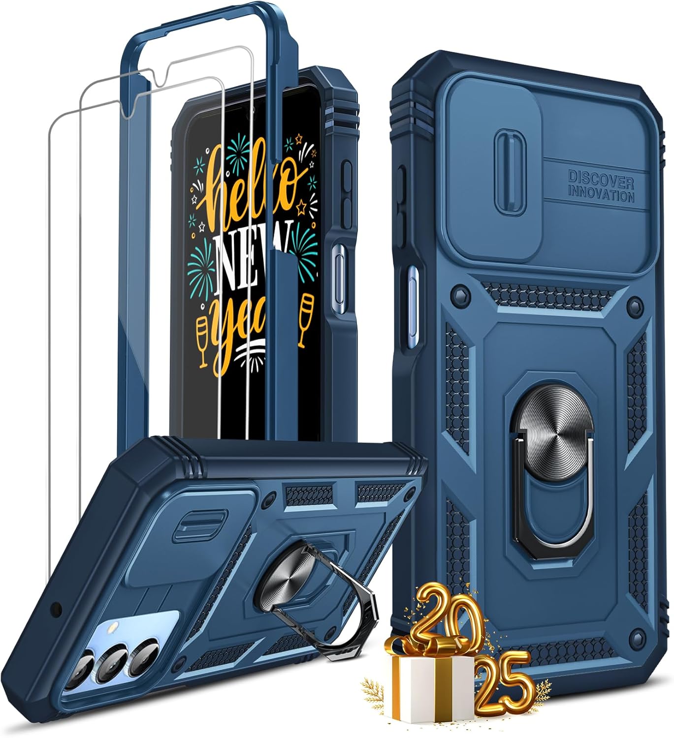 LeYi Cell Phone Case Cover Galaxy A15 5G and Screen Protector, Smartphone Case Galaxy A15 5G Cell Phone Accessories, Magnetic Stand, Shock Proof Funda para Smart A 15 5G, Blue LeYi Cell Phone Case Cover Galaxy A15 5G and Screen Protector, Smartphone Case Galaxy A15 5G Cell Phone Accessories, Magnetic Stand, Shock Proof Funda para Smart A 15 5G, Blue