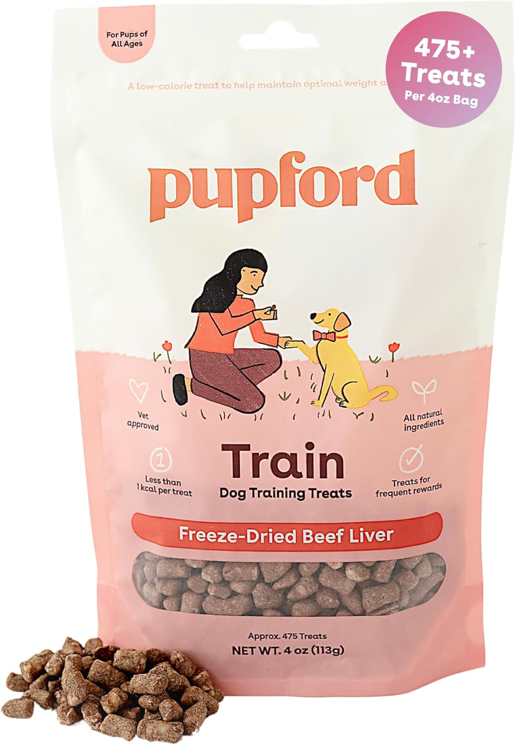 Pupford Freeze Dried Training Treats for Dogs & Puppies, 475+ Three Ingredient Bites (Beef Liver, 4 oz) Pupford Freeze Dried Training Treats for Dogs & Puppies, 475+ Three Ingredient Bites (Beef Liver, 4 oz)
