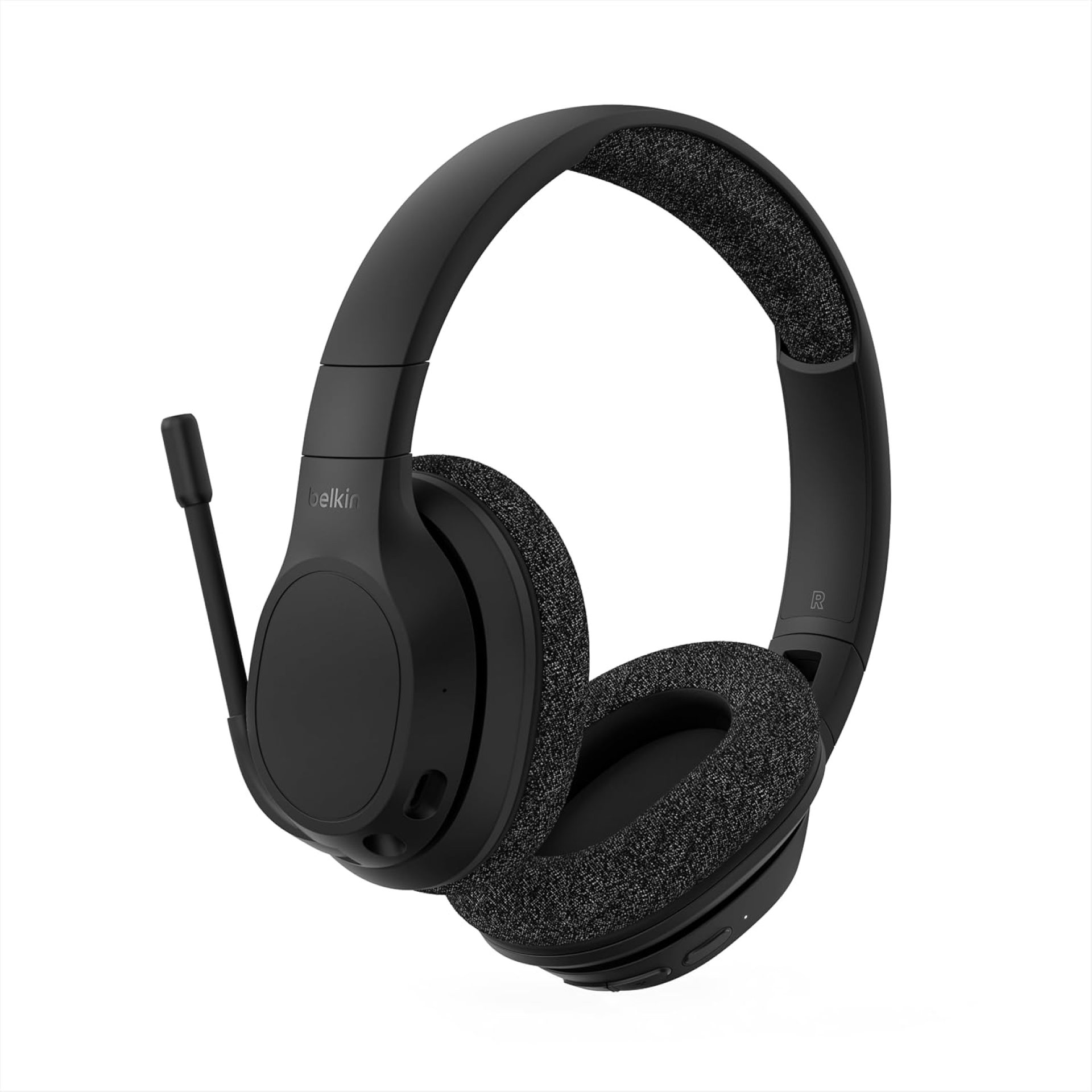 Belkin SoundForm Adapt Wireless Over-Ear Headset, Headphones for Work, Play, Gaming, & Travel w/Built-in Boom Microphone, 45H Battery Life – Compatible with iPhone, iPad, Galaxy, and More – Black Belkin SoundForm Adapt Wireless Over-Ear Headset, Headphones for Work, Play, Gaming, & Travel w/Built-in Boom Microphone, 45H Battery Life – Compatible with iPhone, iPad, Galaxy, and More – Black