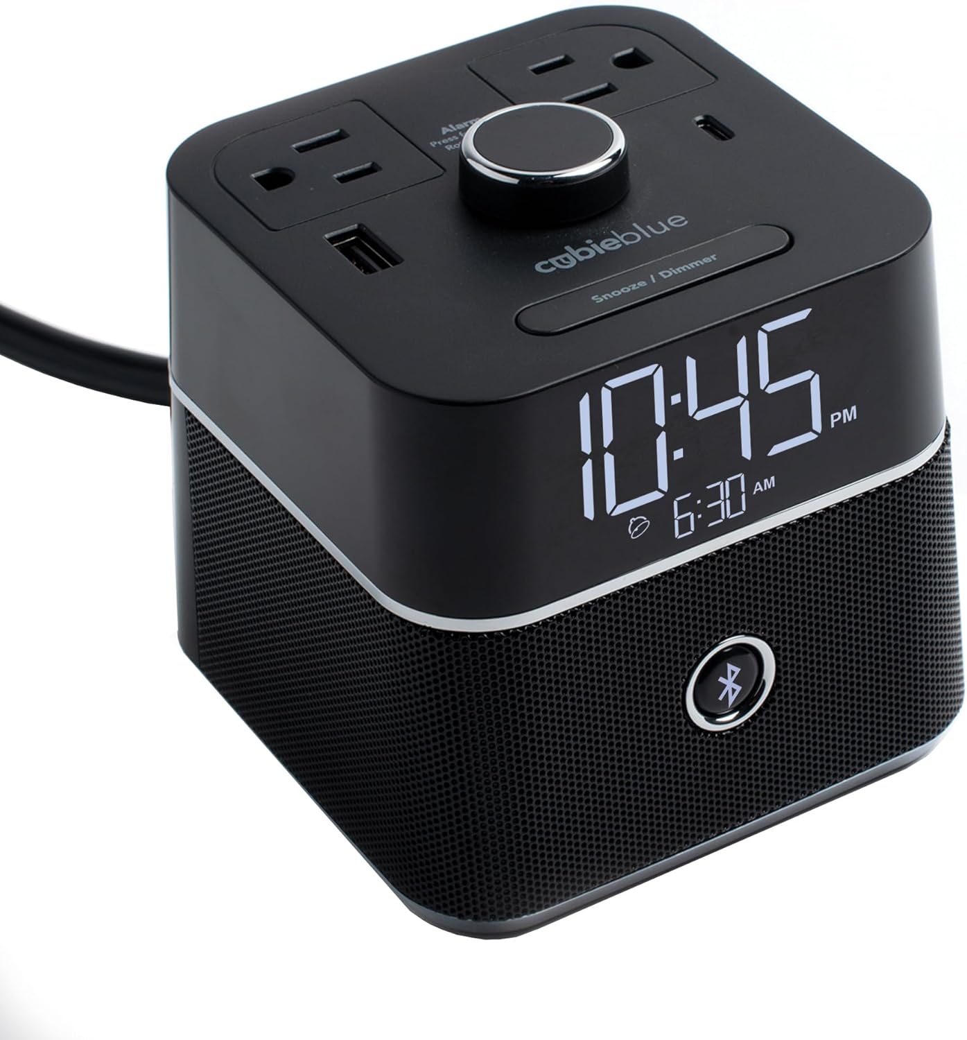 Brandstand | CubieBlue | User Friendly & Convenient Alarm Clock Charger | 2 USB Ports | 2 Tamper Resistant Sockets | Brandstand Bluetooth Speaker Brandstand | CubieBlue | User Friendly & Convenient Alarm Clock Charger | 2 USB Ports | 2 Tamper Resistant Sockets | Brandstand Bluetooth Speaker