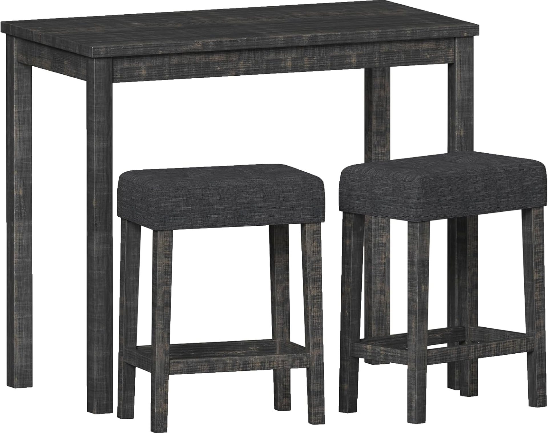3-Piece Dining Table Set for 2, Bar Table and Chairs Set, Table with 2 Ergonomic Chairs, Office Desk for Small Spaces, Table Set with Solid Wood, Home Kitchen Furniture, Dark Gray 3-Piece Dining Table Set for 2, Bar Table and Chairs Set, Table with 2 Ergonomic Chairs, Office Desk for Small Spaces, Table Set with Solid Wood, Home Kitchen Furniture, Dark Gray