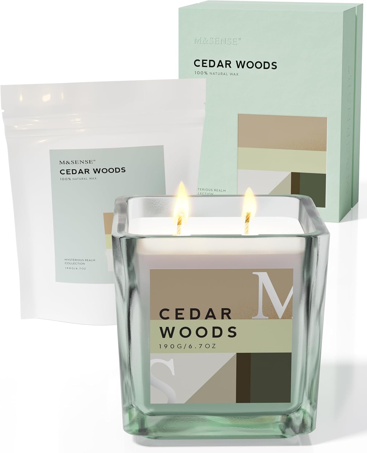 M&SENSE Cedarwood Scented Candles Set with Refills,14.3oz Soy Jar Candle Clean Burning Candle Gifts, Up to 80H Long Lasting Christmas Candle for Home, Thanksgiving Holiday Gifts for Men Women M&SENSE Cedarwood Scented Candles Set with Refills,14.3oz Soy Jar Candle Clean Burning Candle Gifts, Up to 80H Long Lasting Christmas Candle for Home, Thanksgiving Holiday Gifts for Men Women