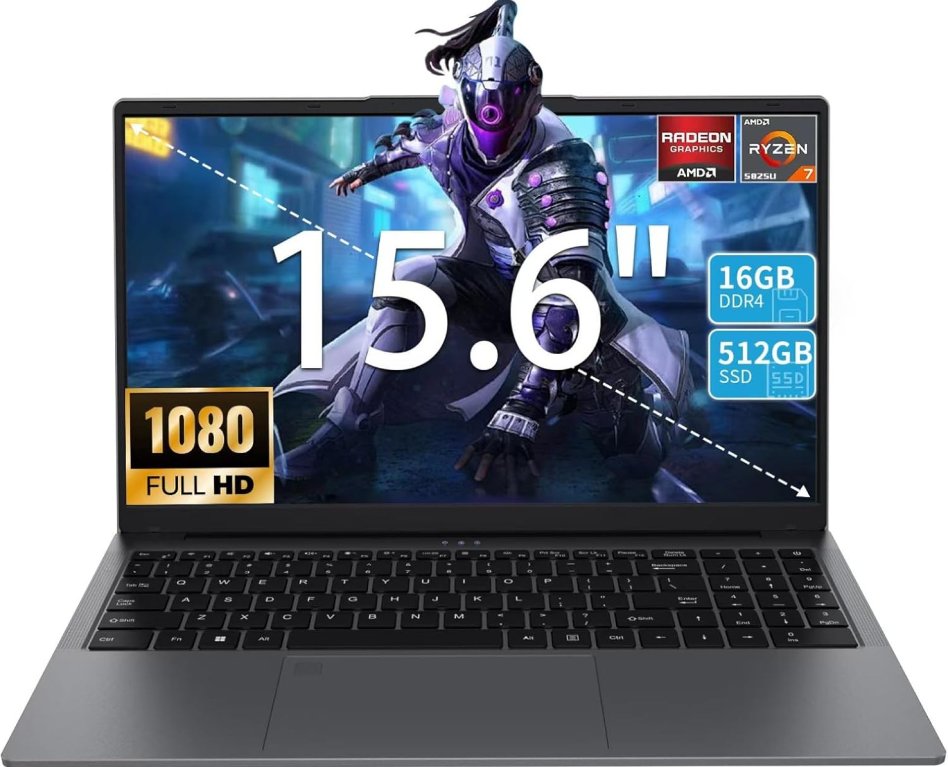 15.6 Inch Gaming Laptop – AMD Ryzen 7 5825U Processor (8C/16T, 2.0-4.5GHz), AMD Radeon Graphics, 16GB DDR4 RAM 512GB NVMe SSD Laptop Computer with Backlit KB, Fingerprint Reader, Webcam Switch 15.6 Inch Gaming Laptop – AMD Ryzen 7 5825U Processor (8C/16T, 2.0-4.5GHz), AMD Radeon Graphics, 16GB DDR4 RAM 512GB NVMe SSD Laptop Computer with Backlit KB, Fingerprint Reader, Webcam Switch