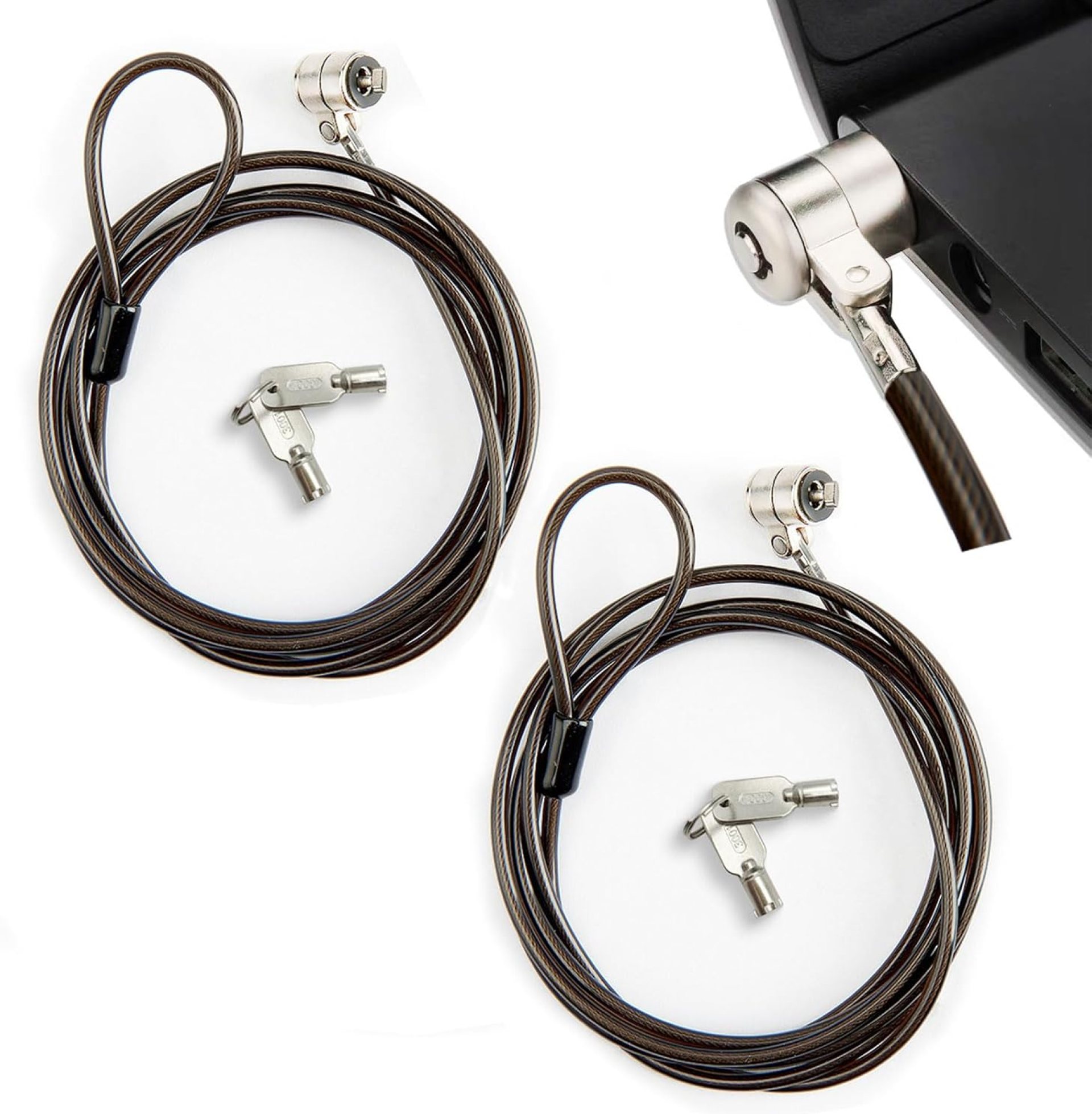 2 Pack Laptop Lock,Hardware Security Cable Lock,Tablet Locking Cable,2 Keys Sturdy Steel with 6.6 Foot Cable,for HP Samsung Lenovo Android and All Other Notebooks and Tablets 2 Pack Laptop Lock,Hardware Security Cable Lock,Tablet Locking Cable,2 Keys Sturdy Steel with 6.6 Foot Cable,for HP Samsung Lenovo Android and All Other Notebooks and Tablets