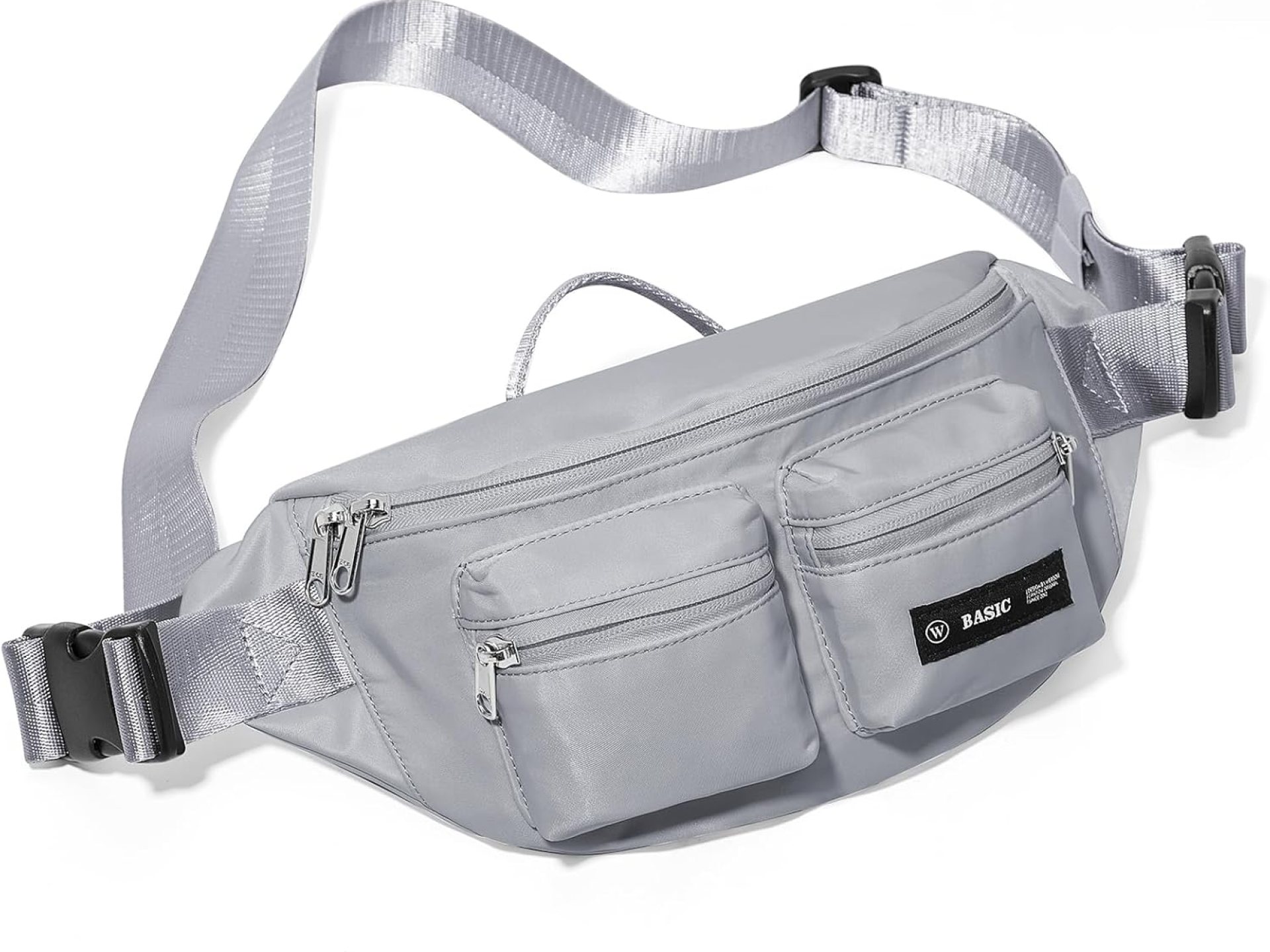 Fanny Pack for Women Men Crossbody Waist Pack Bag with 6-Zipper Pocket Adjustable Strap Black Fanny Packs for Outdoor Travel Sports Hiking Running, Grey Fanny Pack for Women Men Crossbody Waist Pack Bag with 6-Zipper Pocket Adjustable Strap Black Fanny Packs for Outdoor Travel Sports Hiking Running, Grey