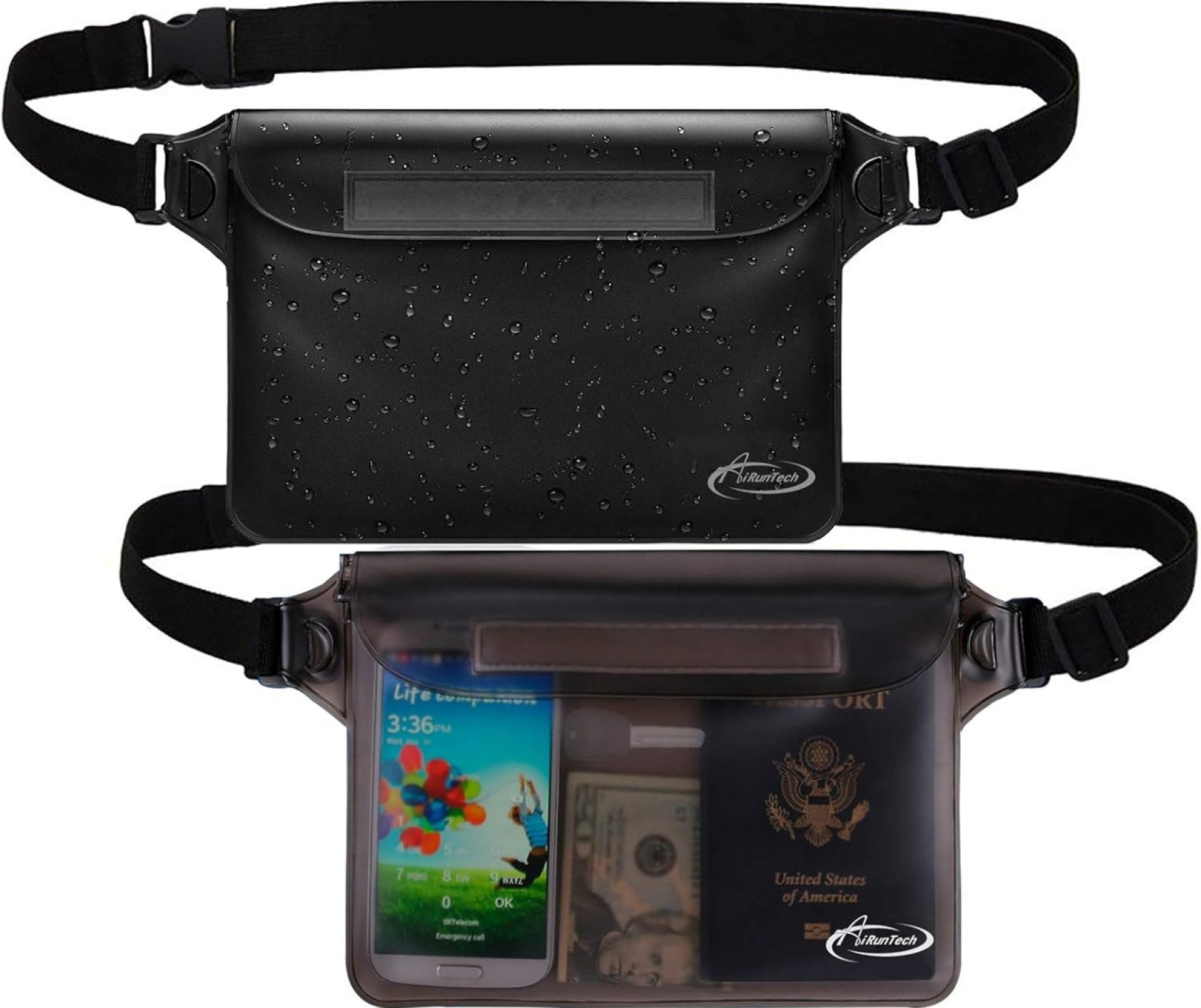 AiRunTech Waterproof Fanny Pack,Waterproof Pouch for Phone Passport Wallet Purse with Waist Strap,Floating Waterproof Bags for Travel Beach Swimming Kayaking Boating Pool Accessories AiRunTech Waterproof Fanny Pack,Waterproof Pouch for Phone Passport Wallet Purse with Waist Strap,Floating Waterproof Bags for Travel Beach Swimming Kayaking Boating Pool Accessories
