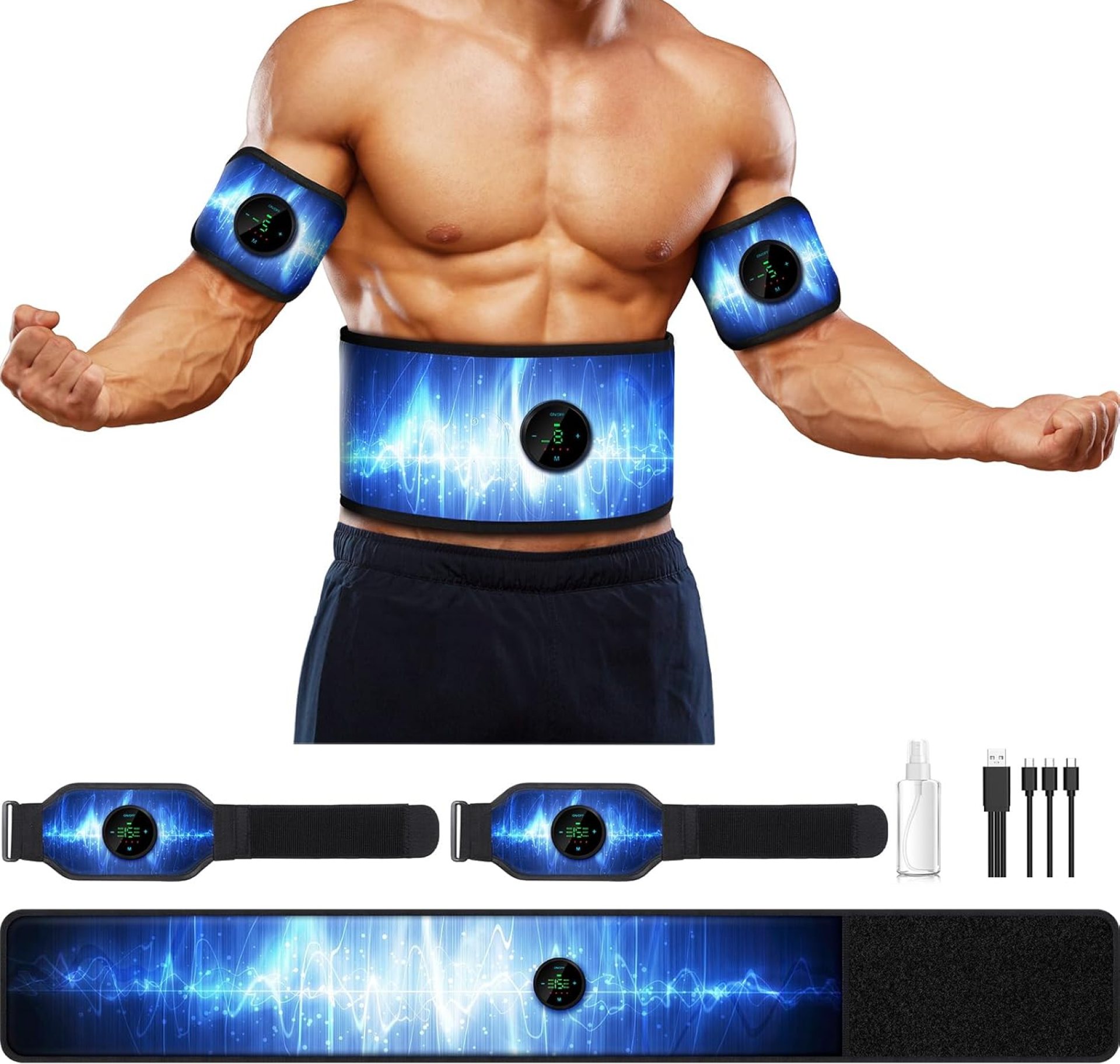 ABS Stimulator, Muscle Machine Workout Equipment, Ab Toning Belt Muscle Toner Fitness Training for Abdomen/Arm/Leg, Ab Trainer for Home Body Shape ABS Stimulator, Muscle Machine Workout Equipment, Ab Toning Belt Muscle Toner Fitness Training for Abdomen/Arm/Leg, Ab Trainer for Home Body Shape