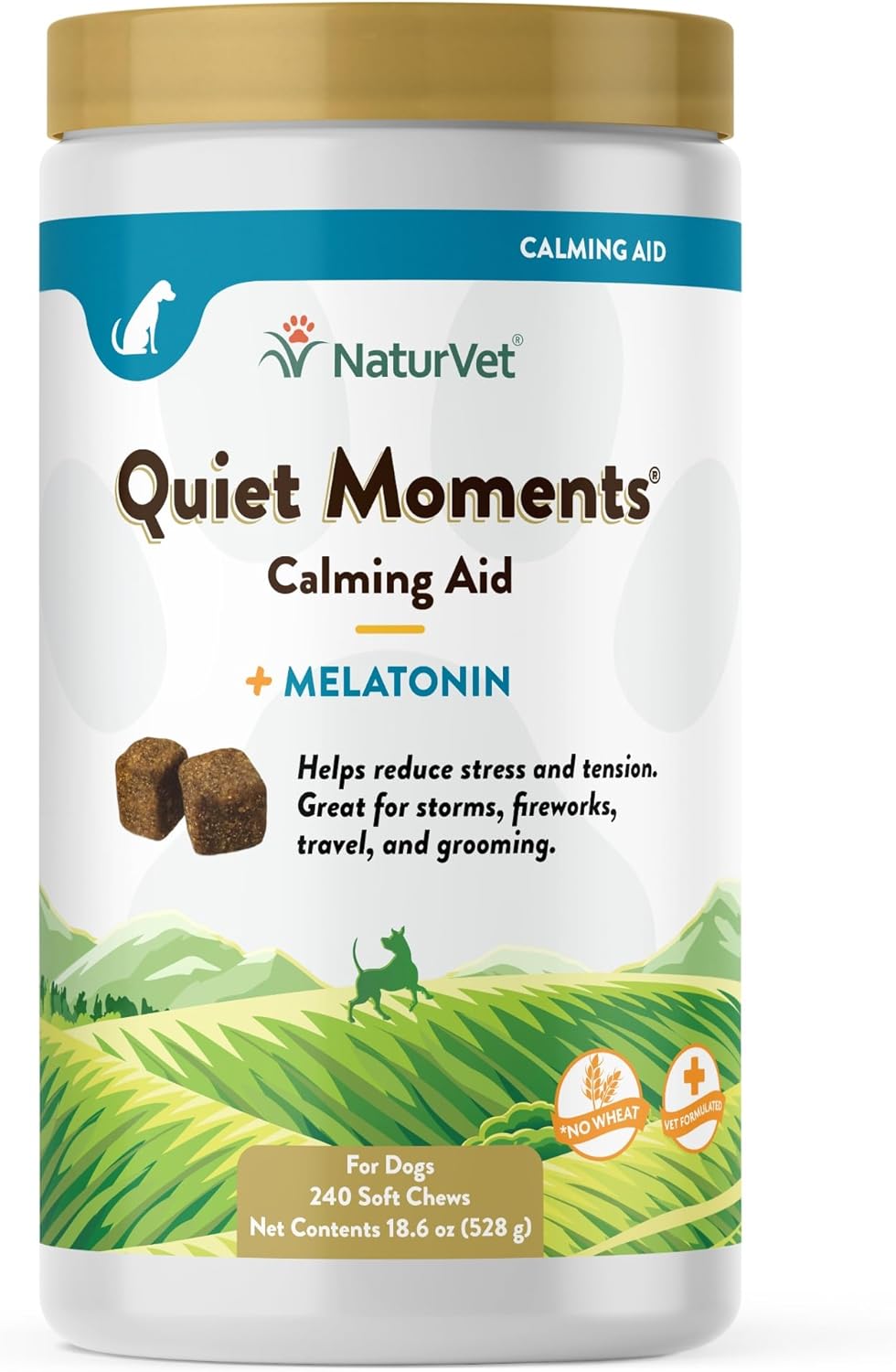 NaturVet Quiet Moments Calming Aid Melatonin Dog Supplement – Helps Reduce Stress in Dogs – for Pet Storm Anxiety, Fireworks, Motion Sickness, Grooming, Separation, Travel – 240 Ct. Chews NaturVet Quiet Moments Calming Aid Melatonin Dog Supplement – Helps Reduce Stress in Dogs – for Pet Storm Anxiety, Fireworks, Motion Sickness, Grooming, Separation, Travel – 240 Ct. Chews
