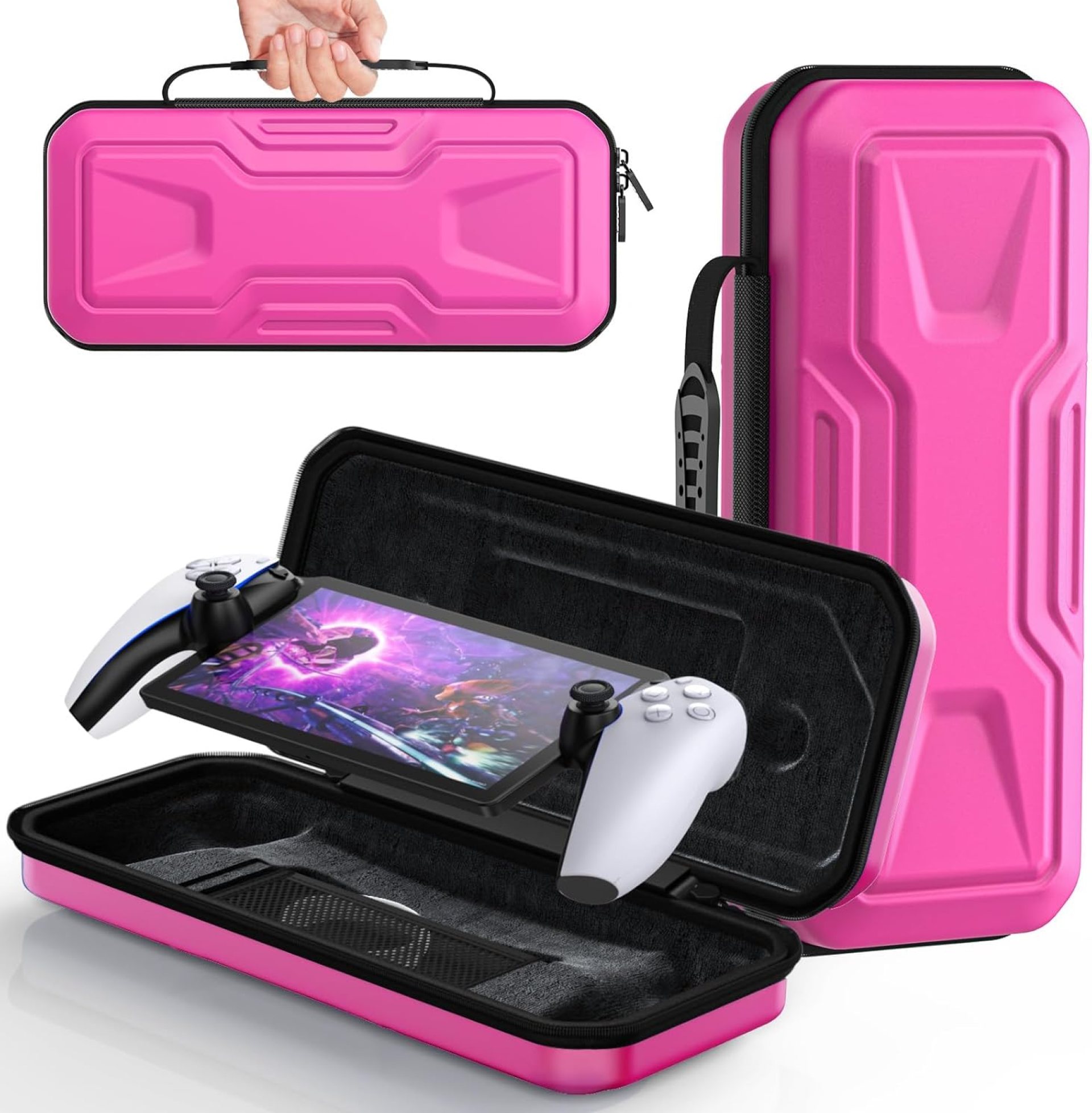 FYOUNG Carrying Case for PlayStation Portal, Protective Hard Shell Portable Travel Carry Handbag Full Protective Case Accessories for PlayStation Portal Remote Player FYOUNG Carrying Case for PlayStation Portal, Protective Hard Shell Portable Travel Carry Handbag Full Protective Case Accessories for PlayStation Portal Remote Player