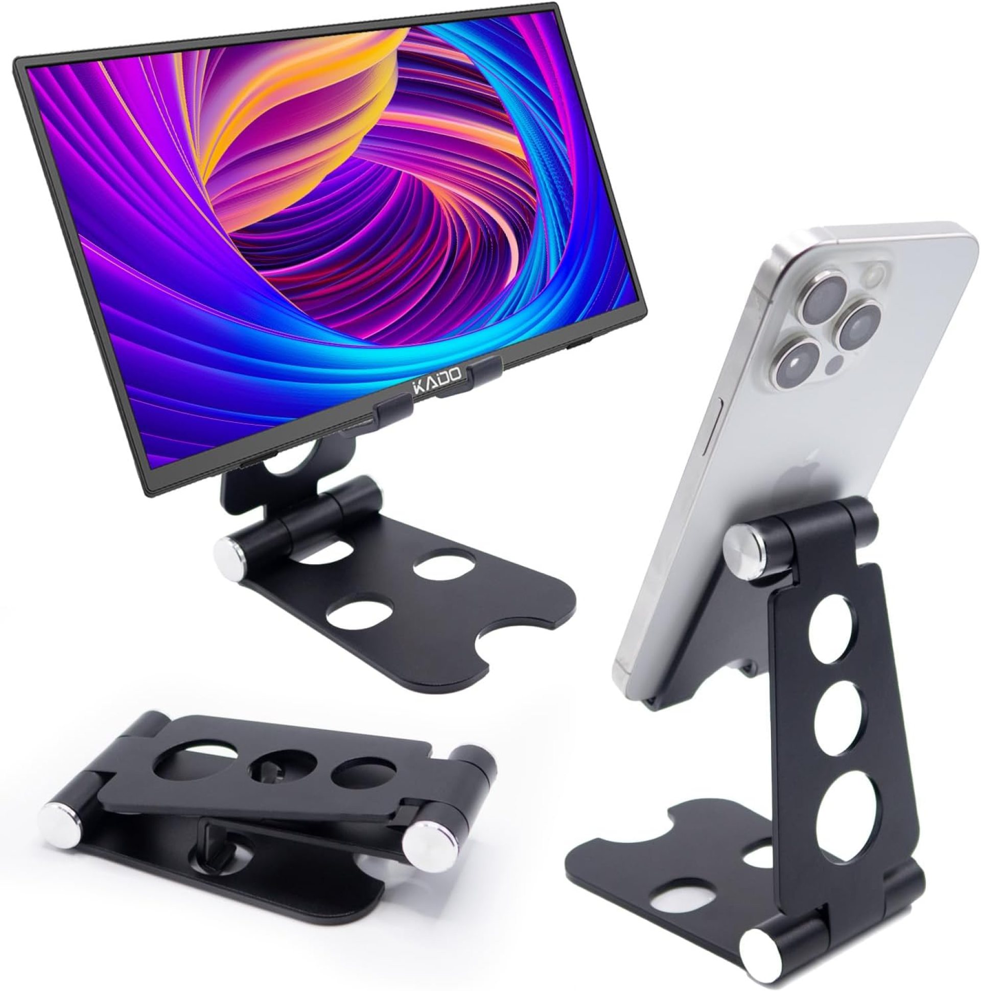 Kado Aluminum Alloy Tablet Stand for Portable Monitor Up to 16″, Foldable iPad Stand Holder Adjustable, Computer Office Desk Accessories for Kindle, Switch, iPad Pro/Air/Mini, iPhone Pro/Max/Plus Kado Aluminum Alloy Tablet Stand for Portable Monitor Up to 16″, Foldable iPad Stand Holder Adjustable, Computer Office Desk Accessories for Kindle, Switch, iPad Pro/Air/Mini, iPhone Pro/Max/Plus