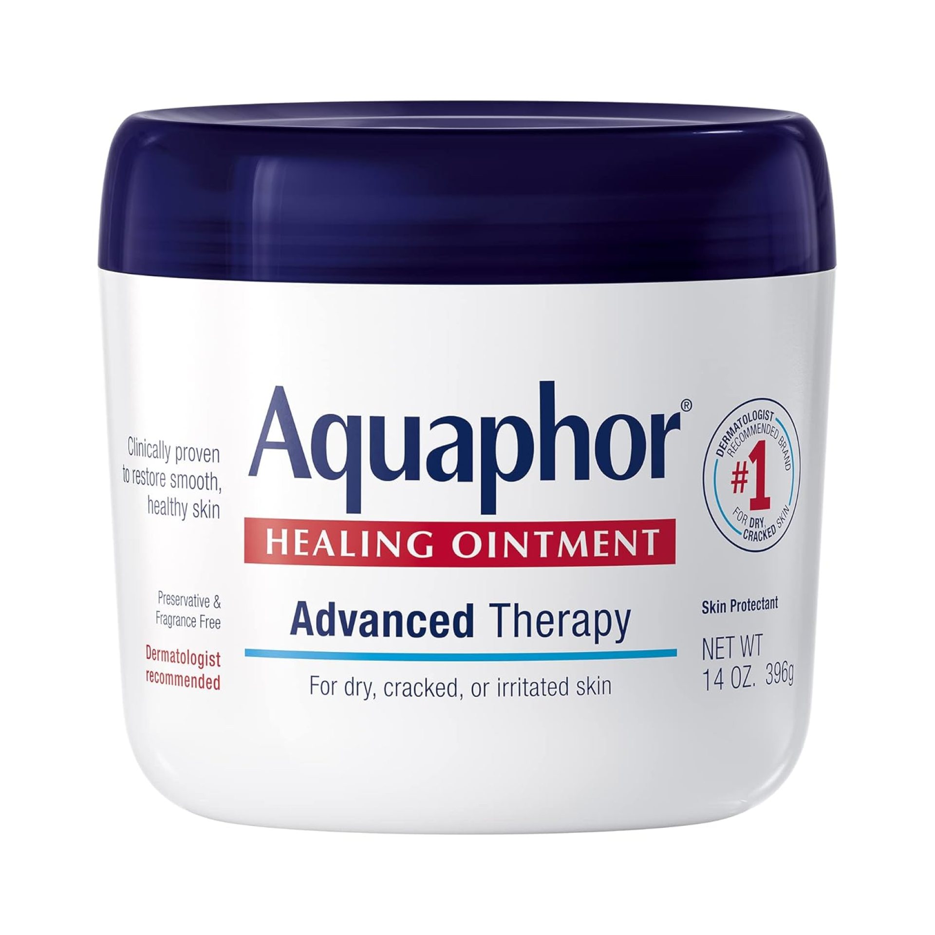 Aquaphor Healing Ointment, Advanced Therapy Skin Protectant, Multi-Purpose Healing Ointment and Body Moisturizer, For Dry, Cracked Skin, Minor Cuts and Burns, 14 Oz Jar Aquaphor Healing Ointment, Advanced Therapy Skin Protectant, Multi-Purpose Healing Ointment and Body Moisturizer, For Dry, Cracked Skin, Minor Cuts and Burns, 14 Oz Jar