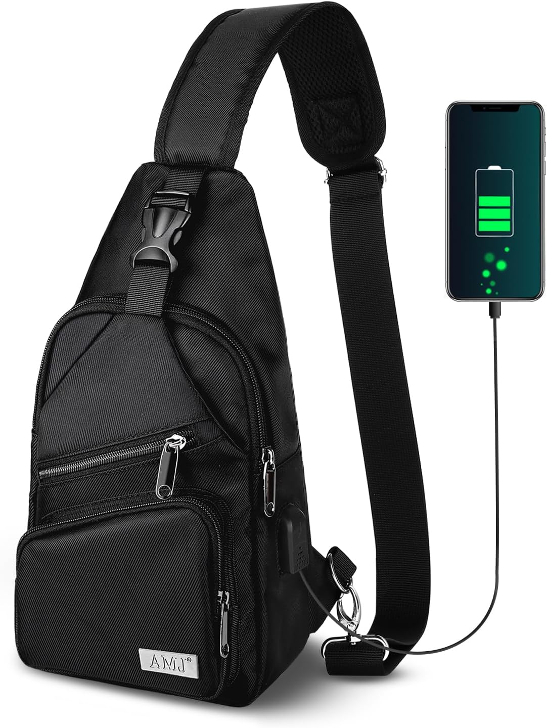 AMJ Crossbody Sling Bag Men Women, Casual Shoulder Backpack, Chest Daypack Satchel for Hiking Travel AMJ Crossbody Sling Bag Men Women, Casual Shoulder Backpack, Chest Daypack Satchel for Hiking Travel