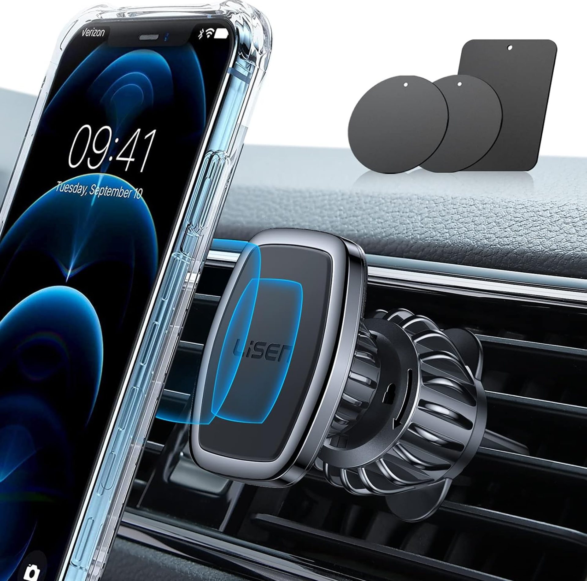 LISEN Magnetic Phone Holder for Car – Upgraded Clip Ultra 6 Strong Magnets, Car Phone Holder Case Friendly,Soporte de Telefono para carro for Galaxy S25 Ultra 4-6.7 inch Smartphones (Black) LISEN Magnetic Phone Holder for Car – Upgraded Clip Ultra 6 Strong Magnets, Car Phone Holder Case Friendly,Soporte de Telefono para carro for Galaxy S25 Ultra 4-6.7 inch Smartphones (Black)