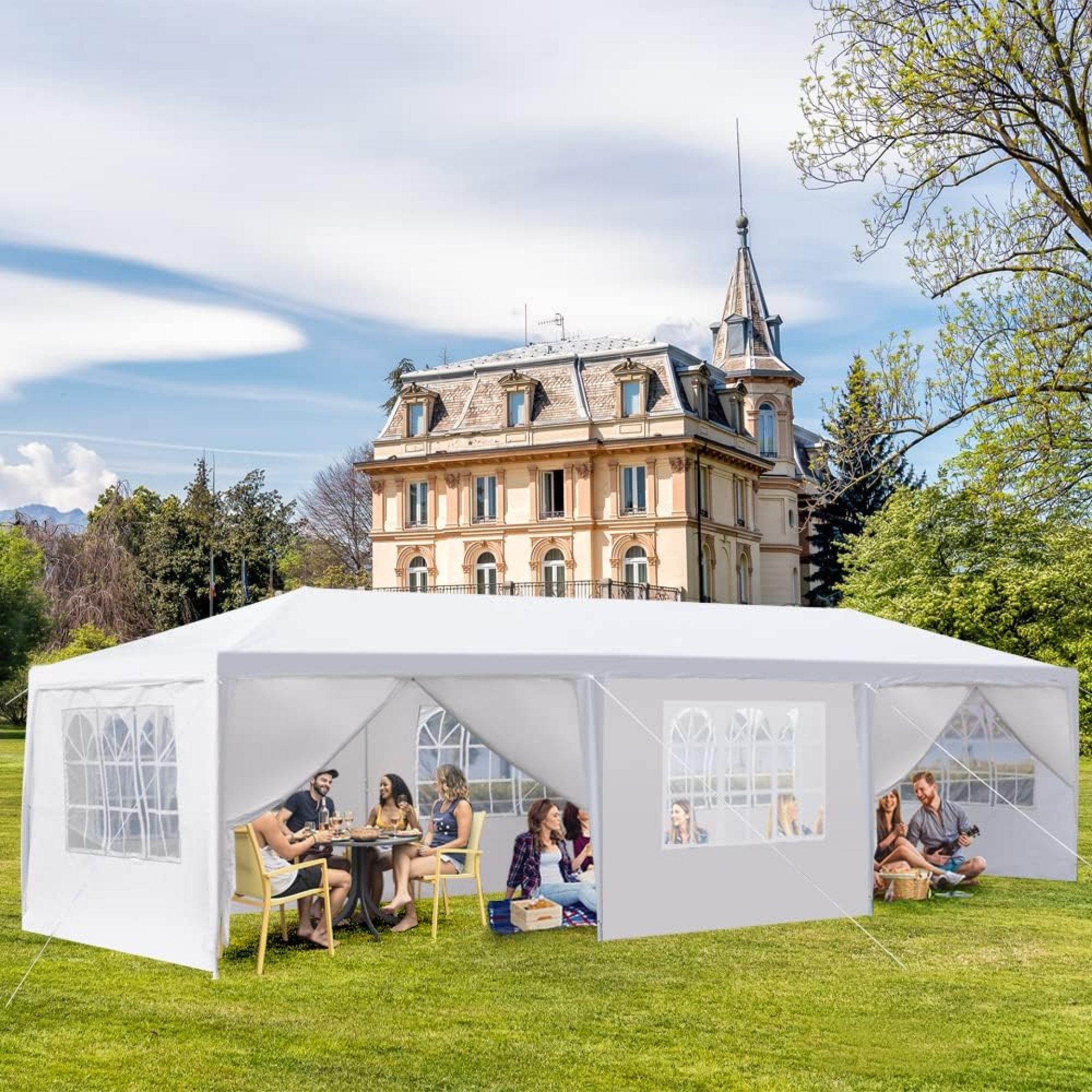 10X30FT White Party Canopy Tent, Outdoor Gazebos with 8 Removable Sidewalls, Waterproof Shelters for BBQ, Birtheday Party, Wedding, Events, Backyard, Garden and Patio 10X30FT White Party Canopy Tent, Outdoor Gazebos with 8 Removable Sidewalls, Waterproof Shelters for BBQ, Birtheday Party, Wedding, Events, Backyard, Garden and Patio