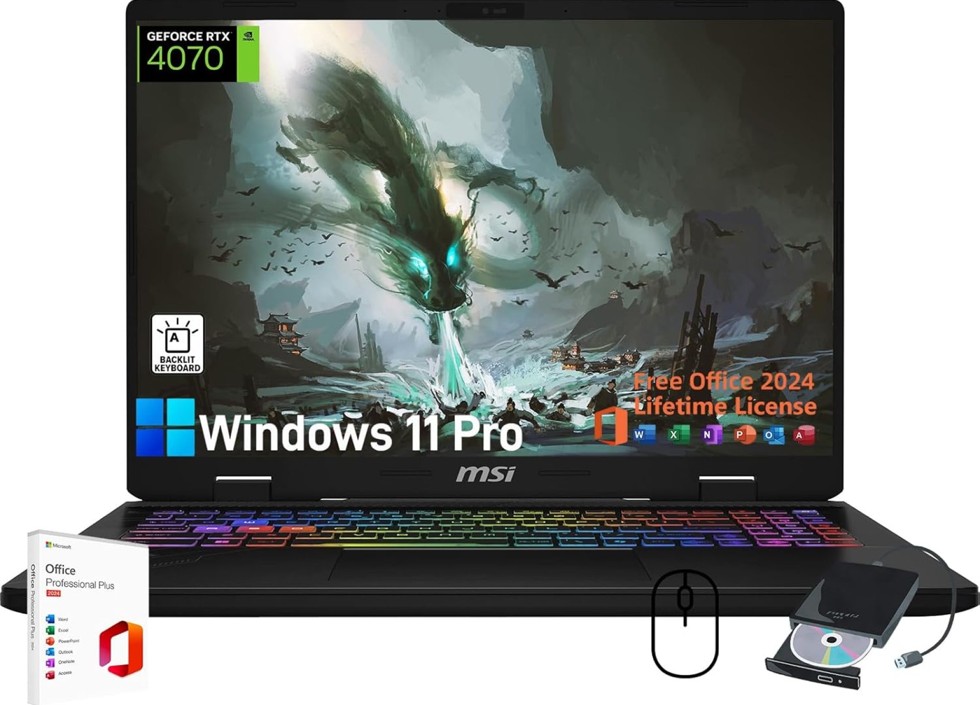 MSI Crosshair Gaming Laptop – with 2024 Office Lifetime License, GeForce RTX 4070, 16″ FHD+ 144 Hz Display, Intel 16-Core i7 14650HX, Backlit KB, Windows 11 Pro (64GB DDR5 RAM | 1TB SSD) MSI Crosshair Gaming Laptop – with 2024 Office Lifetime License, GeForce RTX 4070, 16″ FHD+ 144 Hz Display, Intel 16-Core i7 14650HX, Backlit KB, Windows 11 Pro (64GB DDR5 RAM | 1TB SSD)