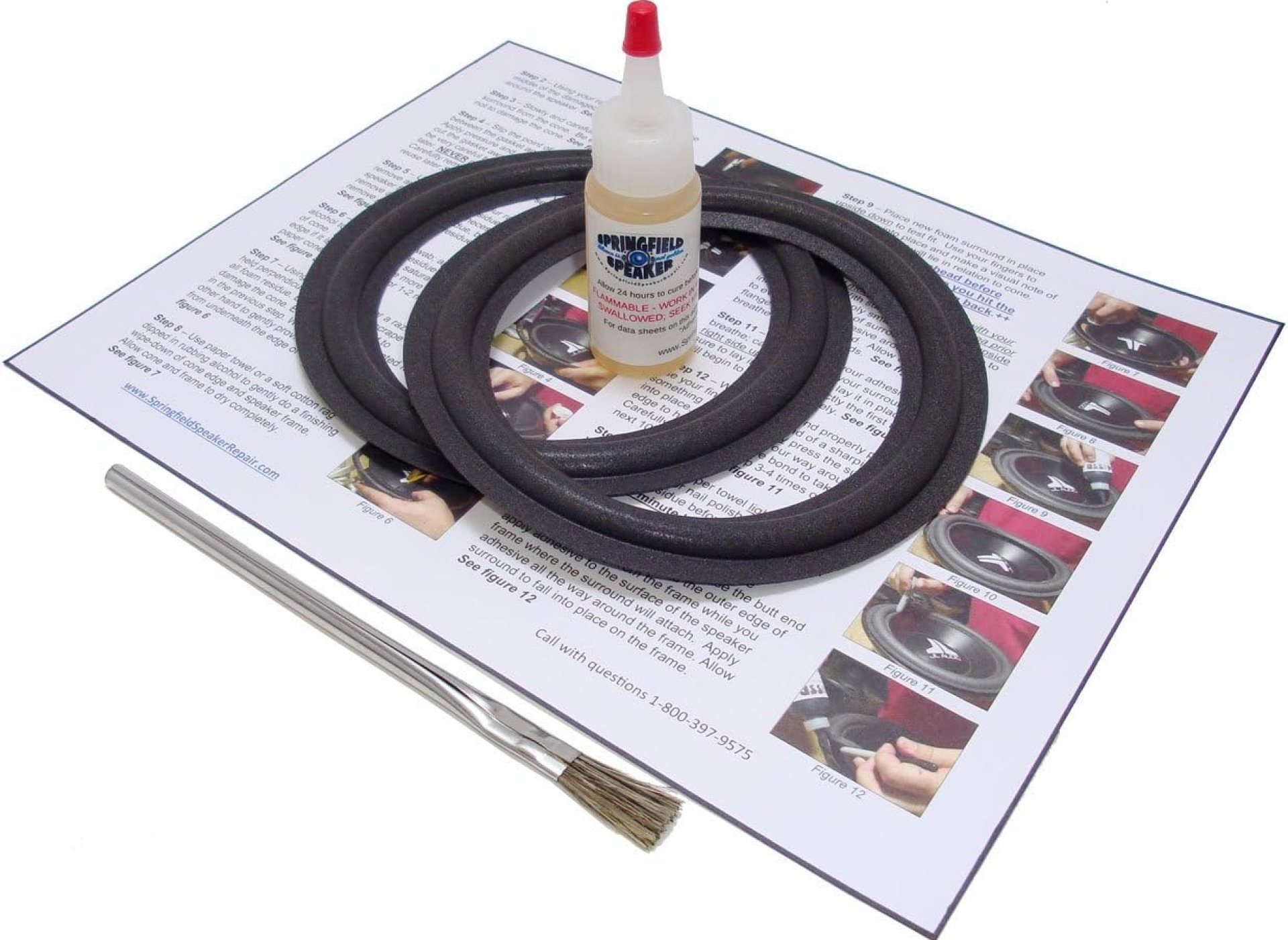 6.5″ Foam Surround Repair Kit – 2 Speaker Kit – Compatible with Several Dozen Commonly Used 6.5″ Speakers of Different Brands and Models Whose Foams Match The Measurements 6.5″ Foam Surround Repair Kit – 2 Speaker Kit – Compatible with Several Dozen Commonly Used 6.5″ Speakers of Different Brands and Models Whose Foams Match The Measurements