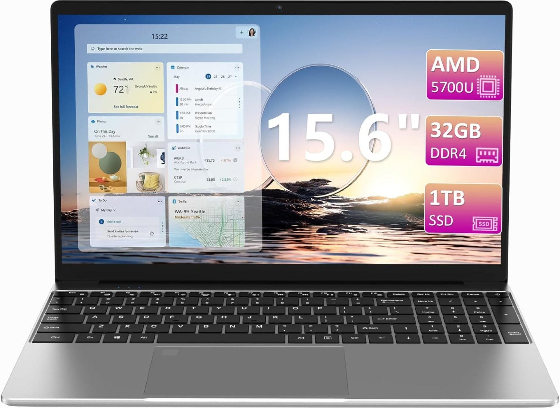 Gaming Laptop with AMD Ryzen 7 5700U Processor(8C/16T, Up to 4.3Ghz), 32GB RAM 1TB NVMe SSD, 15.6″ FHD Display Laptop Computer with Backlit Keyboard, Fingerprint Reader, USB3.0x2 Gaming Laptop with AMD Ryzen 7 5700U Processor(8C/16T, Up to 4.3Ghz), 32GB RAM 1TB NVMe SSD, 15.6″ FHD Display Laptop Computer with Backlit Keyboard, Fingerprint Reader, USB3.0x2