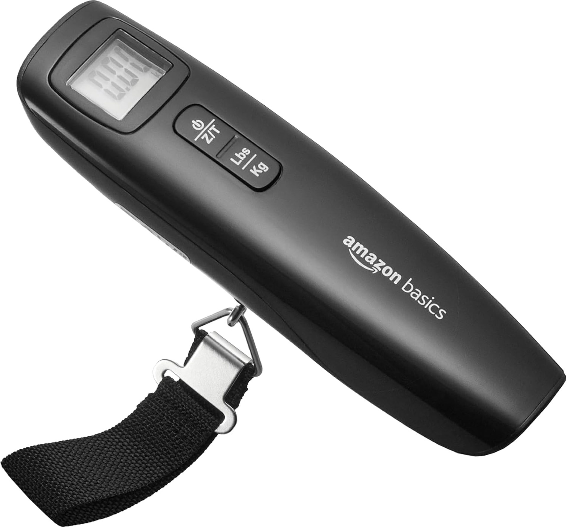 Amazon Basics Portable Digital Luggage Scale for Travel, Hanging Baggage Scale, Suitcase Weight Scale with Battery Included, Digital Display, Flexible and Sturdy Strap, 110 LBS Load, one Size, Black Amazon Basics Portable Digital Luggage Scale for Travel, Hanging Baggage Scale, Suitcase Weight Scale with Battery Included, Digital Display, Flexible and Sturdy Strap, 110 LBS Load, one Size, Black