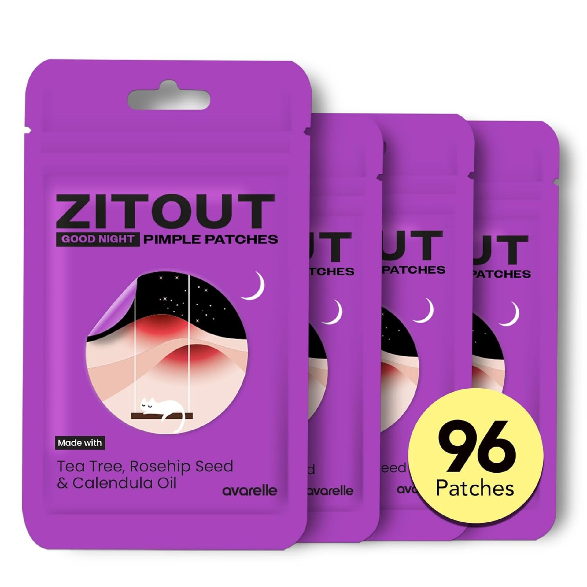 AVARELLE Spot Pimple Patches for Face | ZitOut Good Night Acne Patches | FSA HSA Acne Hydrocolloid Acne Patches | Hydrocolloid Patch for Acne with Tea Tree Oil | Acne Spot Treatment(12-14 mm, 96 ct) AVARELLE Spot Pimple Patches for Face | ZitOut Good Night Acne Patches | FSA HSA Acne Hydrocolloid Acne Patches | Hydrocolloid Patch for Acne with Tea Tree Oil | Acne Spot Treatment(12-14 mm, 96 ct)