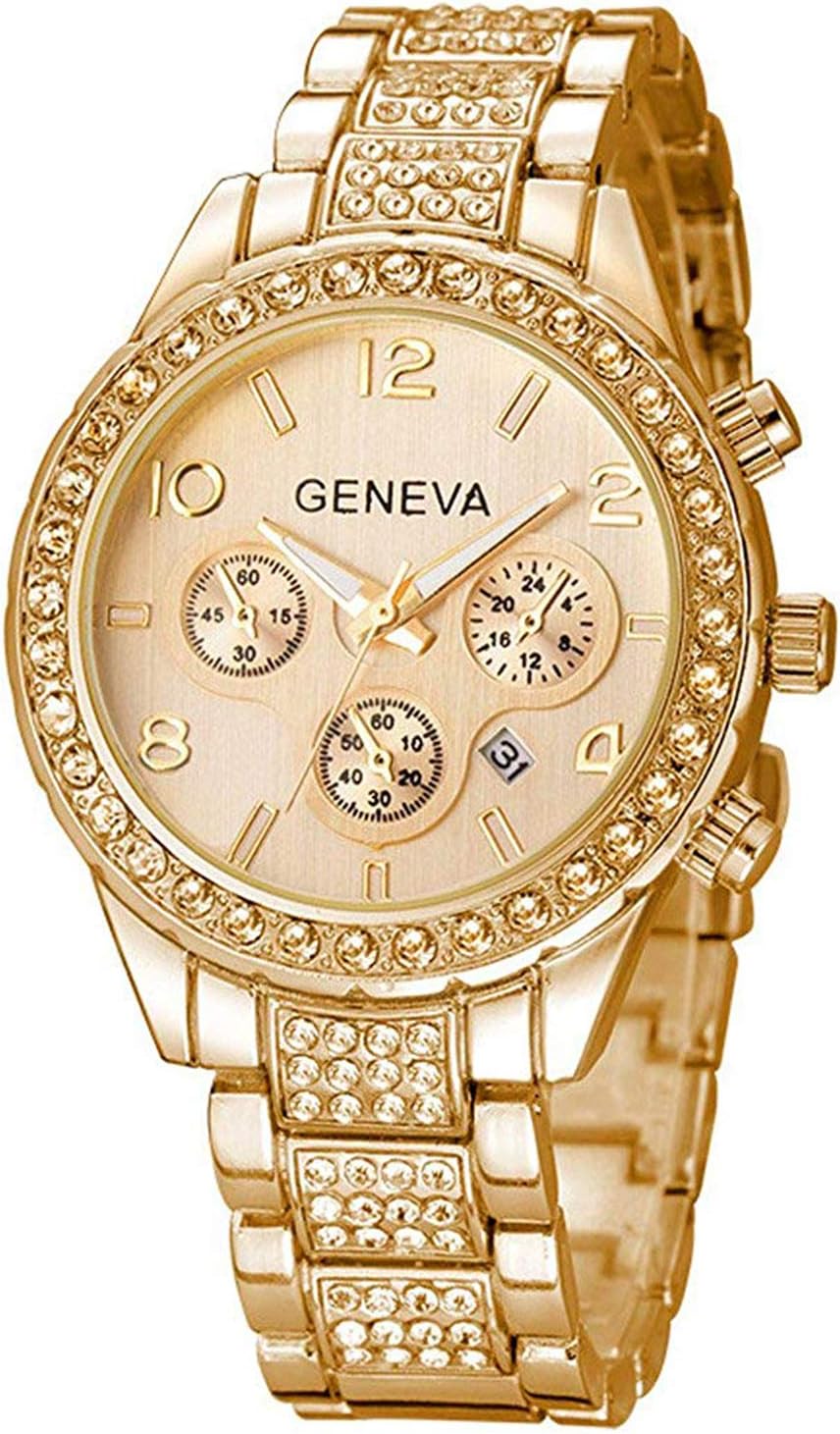 Gosasa Luxury Unisex Crystal Diamond Watches Quartz Digital Calendar Rose Gold Silver Stainless Steel Watch Gosasa Luxury Unisex Crystal Diamond Watches Quartz Digital Calendar Rose Gold Silver Stainless Steel Watch