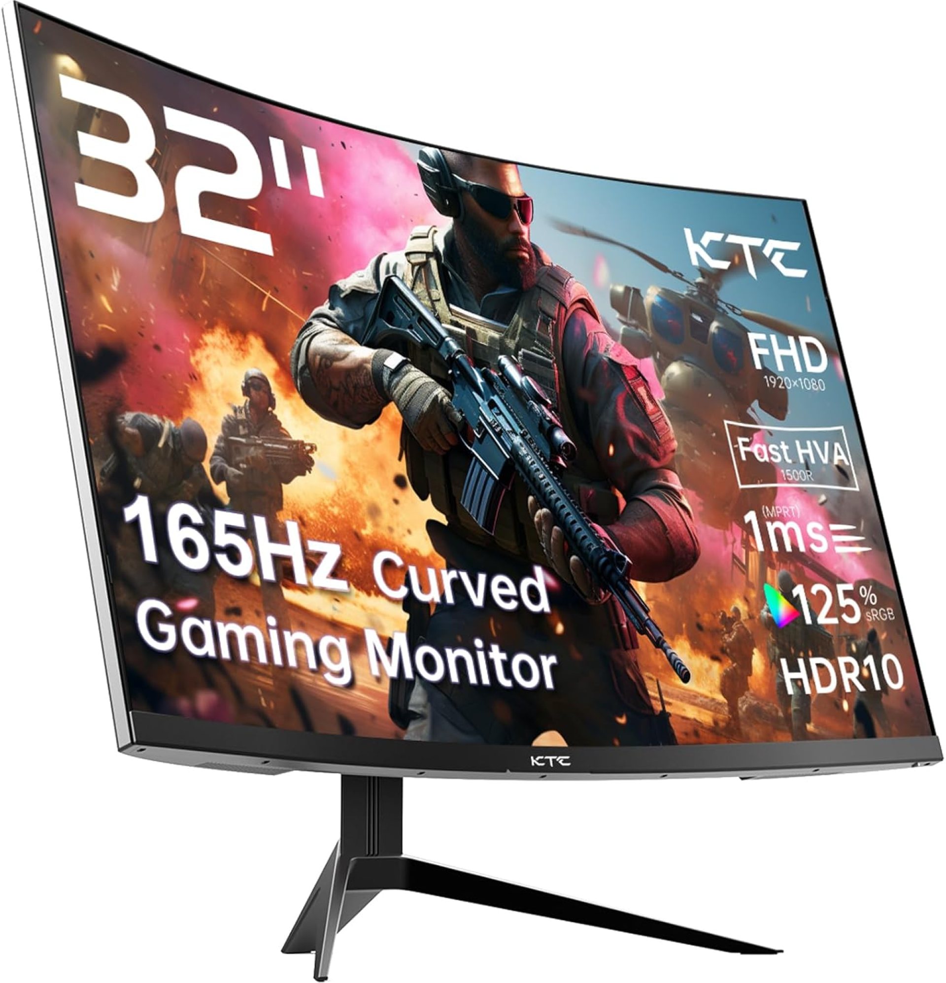 KTC 32 Inch FHD 1080p Curved Gaming Monitor – VA 1500R Curved Monitor, 165Hz 1ms MPRT, FreeSync & G-Sync, 122% sRGB, DP/HDMI, VESA, HDR10 for Gaming Home Office Business PC Monitor KTC 32 Inch FHD 1080p Curved Gaming Monitor – VA 1500R Curved Monitor, 165Hz 1ms MPRT, FreeSync & G-Sync, 122% sRGB, DP/HDMI, VESA, HDR10 for Gaming Home Office Business PC Monitor