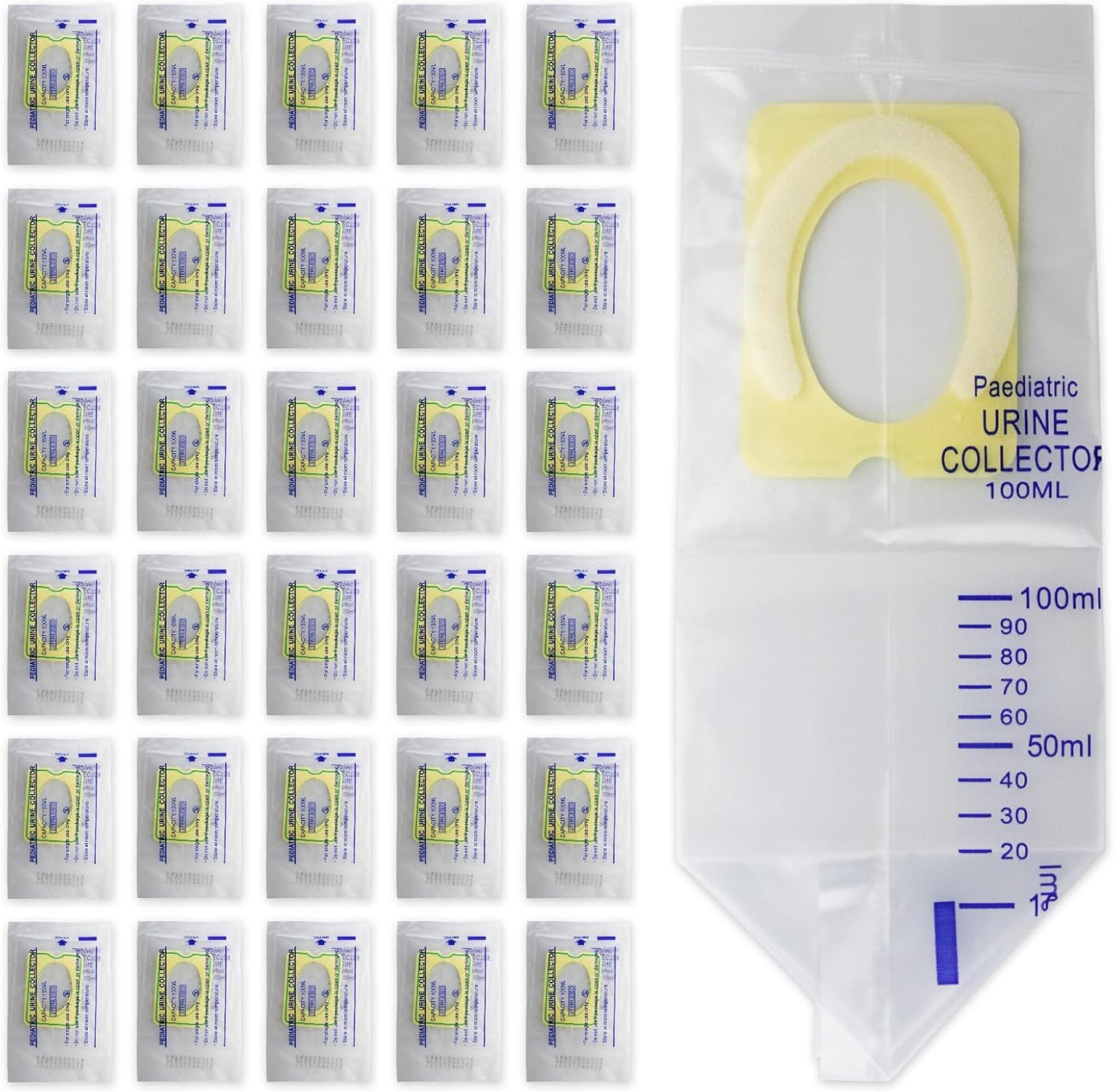 30 Pcs Pediatric Urine Bag Collectors, Clear Urine Catcher Pouch Adhesive Surface, 100ml Spill Proof Infant Urine Collection Bags – Ideal Disposable Pediatric Urine Collectors 30 Pcs Pediatric Urine Bag Collectors, Clear Urine Catcher Pouch Adhesive Surface, 100ml Spill Proof Infant Urine Collection Bags – Ideal Disposable Pediatric Urine Collectors