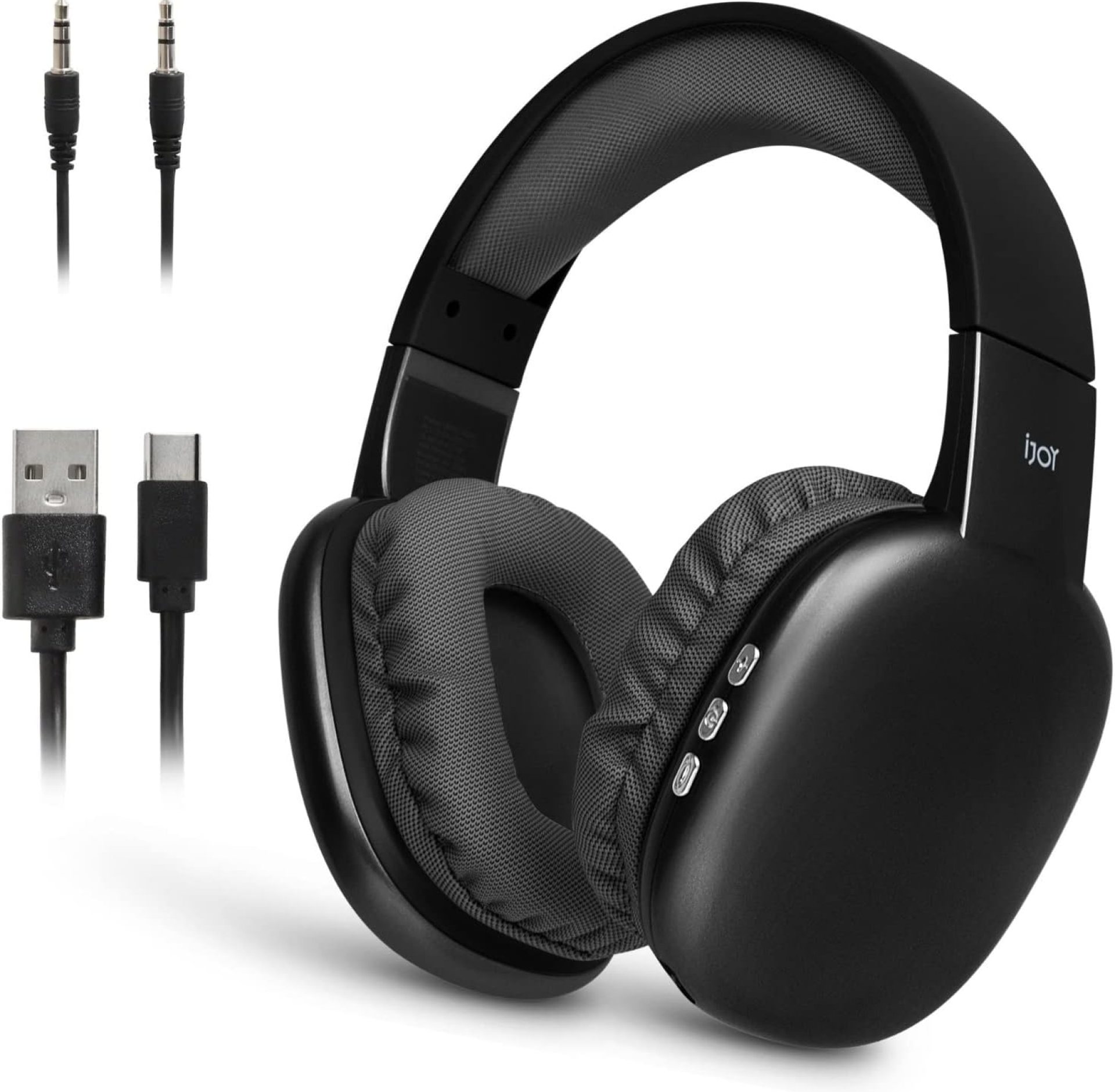iJoy Ultra Wireless Headphones with Microphone- Rechargeable Over Ear Wireless Bluetooth Headphones with 10Hr Playtime, SD Slot, Backup Wire- Soft Cushion Wireless Headset with Mic (Black) iJoy Ultra Wireless Headphones with Microphone- Rechargeable Over Ear Wireless Bluetooth Headphones with 10Hr Playtime, SD Slot, Backup Wire- Soft Cushion Wireless Headset with Mic (Black)