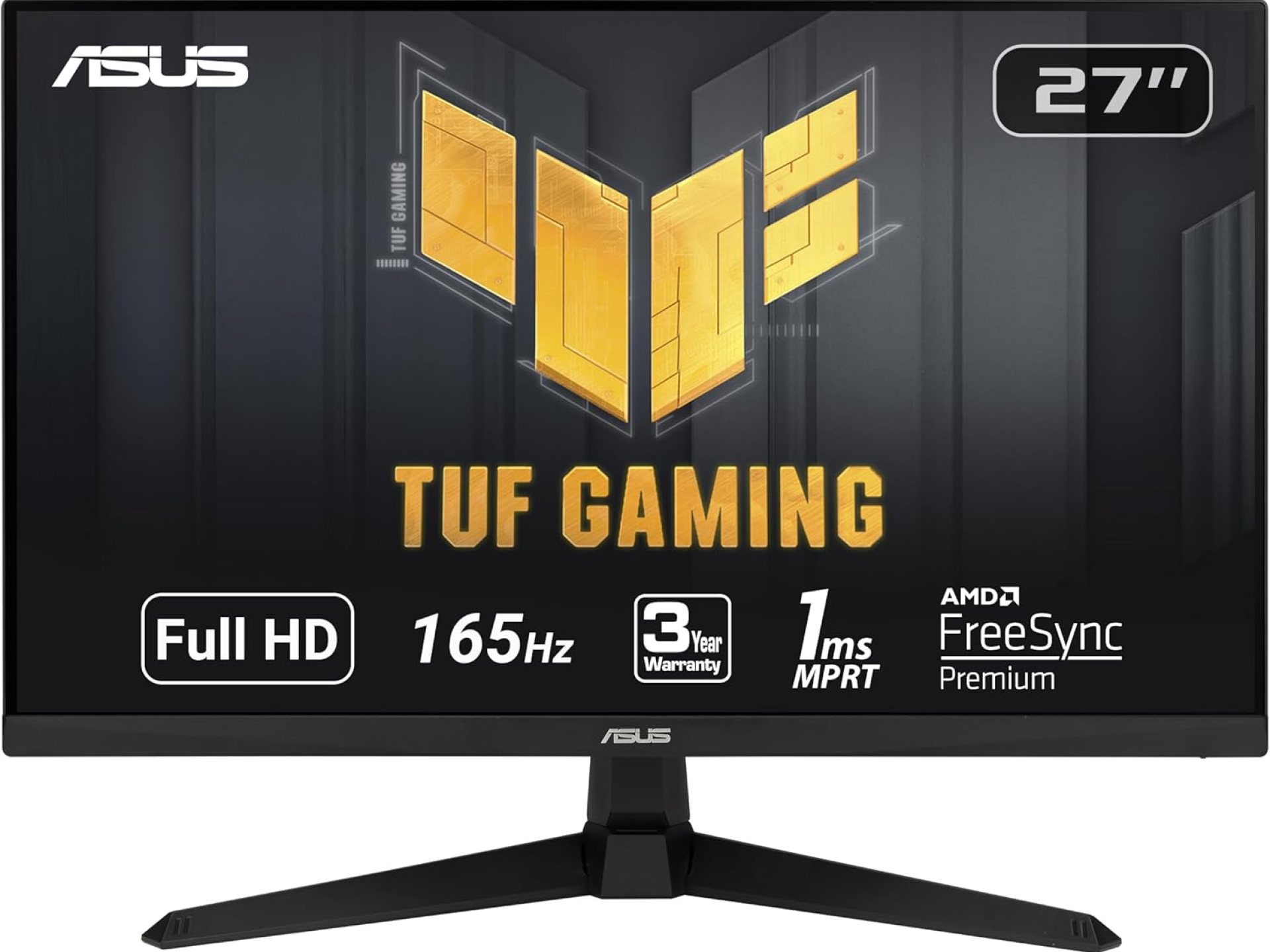 ASUS TUF Gaming 27″ 1080P Monitor – Full HD, 165Hz (Supports 144Hz), 1ms, Extreme Low Motion Blur, FreeSync Premium, Shadow Boost, Eye Care, HDMI, DisplayPort, Tilt Adjustable – VG277Q1A,Black ASUS TUF Gaming 27″ 1080P Monitor – Full HD, 165Hz (Supports 144Hz), 1ms, Extreme Low Motion Blur, FreeSync Premium, Shadow Boost, Eye Care, HDMI, DisplayPort, Tilt Adjustable – VG277Q1A,Black