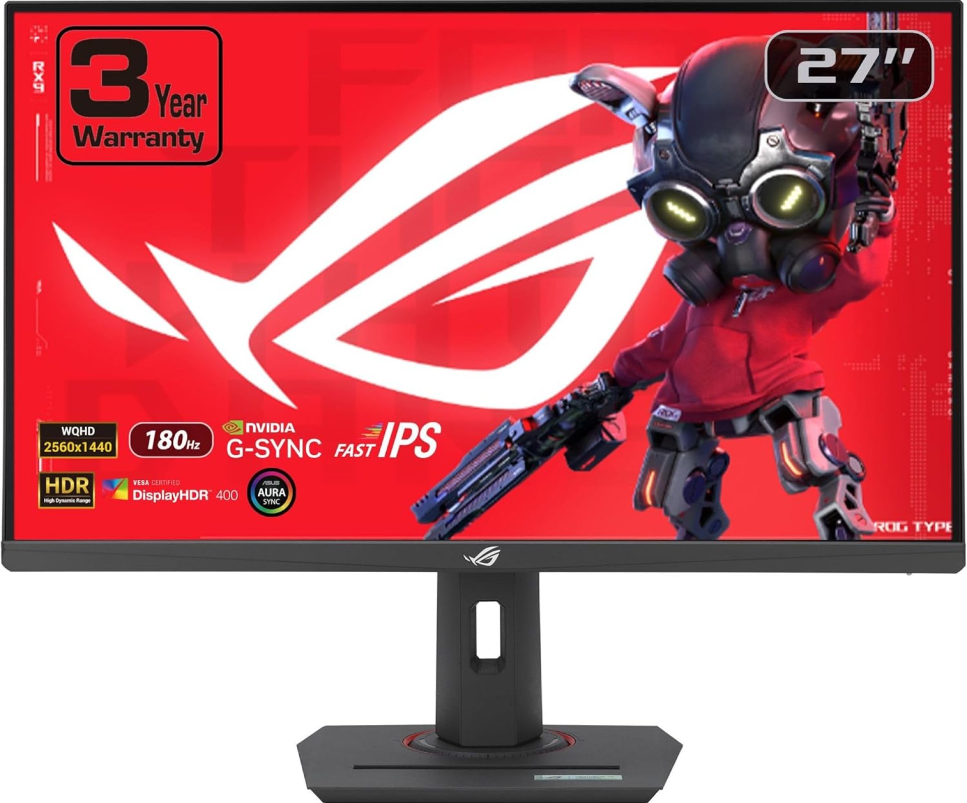 ASUS ROG Strix 27” 1440P USB-C HDR Gaming Monitor (XG27ACG) -QHD, 180Hz, 1ms, Fast IPS, DCI-P3 95%, Extreme Low Motion Blur Sync, G-Sync Compatible, Tripod Socket, Aura Sync, AI Gaming, 3yr Warranty ASUS ROG Strix 27” 1440P USB-C HDR Gaming Monitor (XG27ACG) -QHD, 180Hz, 1ms, Fast IPS, DCI-P3 95%, Extreme Low Motion Blur Sync, G-Sync Compatible, Tripod Socket, Aura Sync, AI Gaming, 3yr Warranty