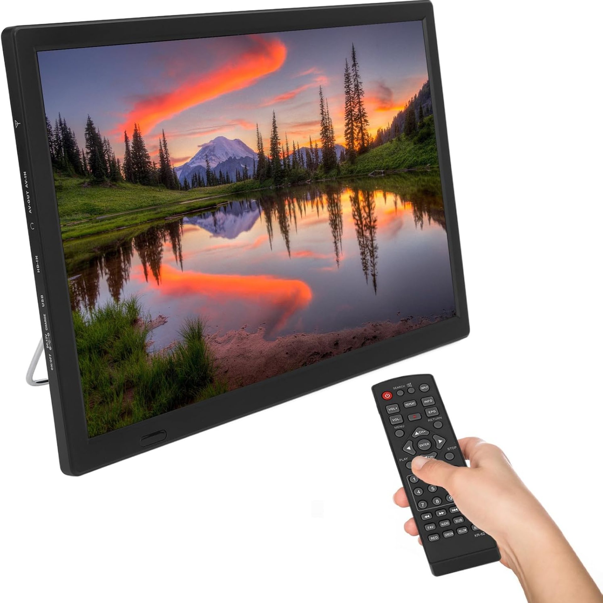 16 Inch Portable LED TV, 1080P Digital TV ATSC High Sensitivity Widescreen Television, USB, Digital Tuner, AV in/Out, Display Monitor, Analog TV, ATV with Stand, Remote Control 16 Inch Portable LED TV, 1080P Digital TV ATSC High Sensitivity Widescreen Television, USB, Digital Tuner, AV in/Out, Display Monitor, Analog TV, ATV with Stand, Remote Control