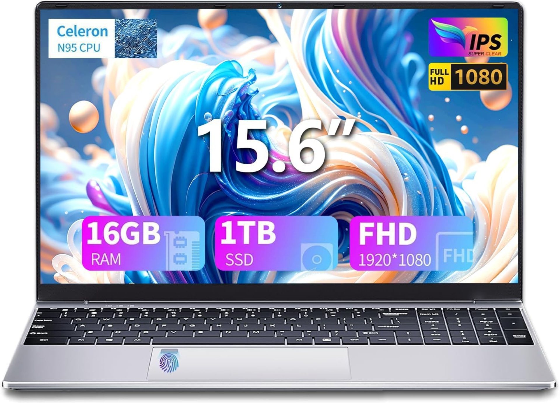 15.6 Inch Laptop Computer, Gaming Laptop, Laptops 16GB RAM 1TB SSD N95 Processor (up to 3.4GHz), FHD IPS 1920 x 1080 Laptop Computers Supports 180 Angle Opening Backlit Keyboard Fingerprint Unlock 15.6 Inch Laptop Computer, Gaming Laptop, Laptops 16GB RAM 1TB SSD N95 Processor (up to 3.4GHz), FHD IPS 1920 x 1080 Laptop Computers Supports 180 Angle Opening Backlit Keyboard Fingerprint Unlock