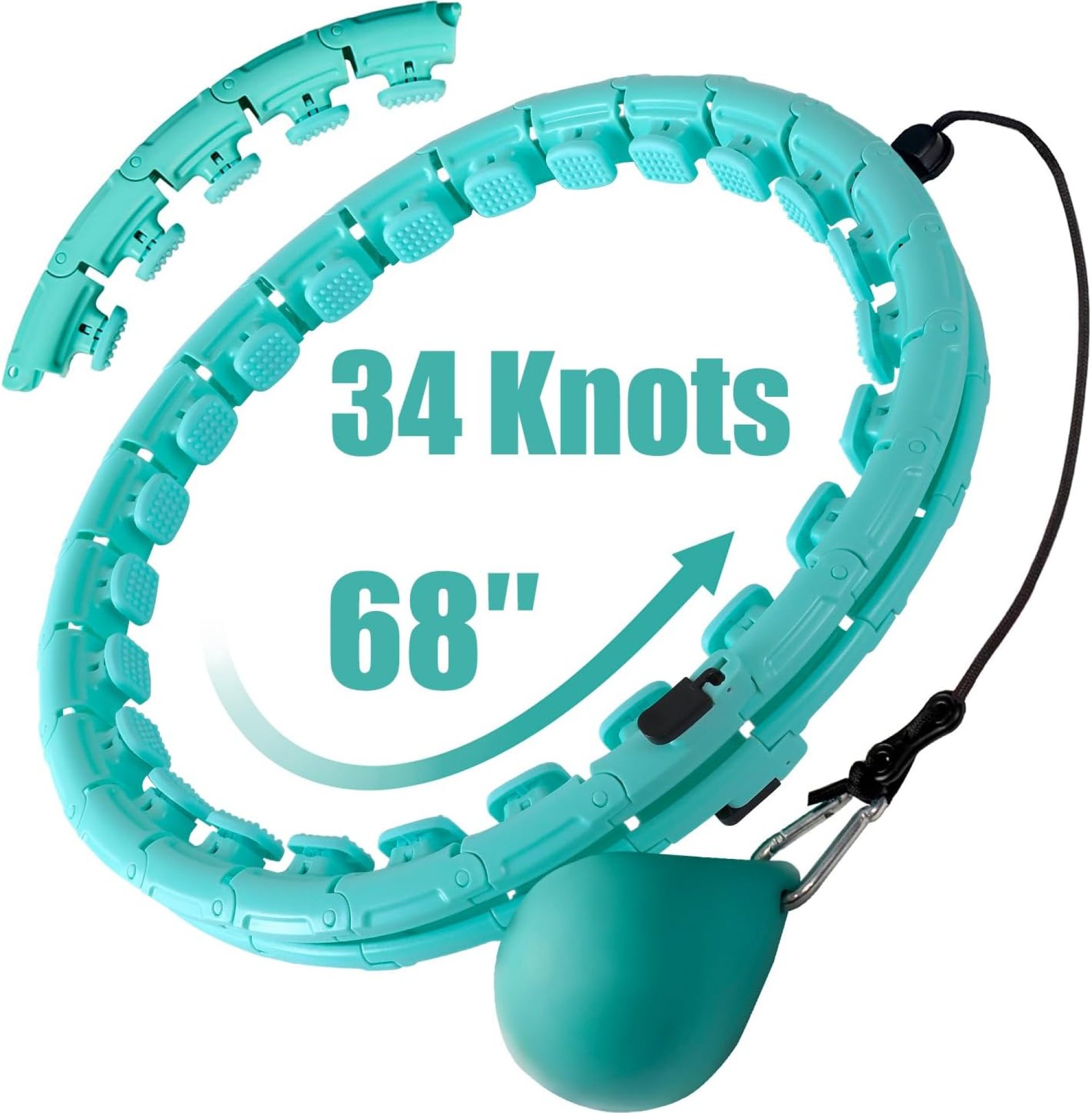 34 Knots Weighted Workout Hoop Plus Size, Smart Waist Exercise Ring for Adults Weight Loss 34 Knots Weighted Workout Hoop Plus Size, Smart Waist Exercise Ring for Adults Weight Loss